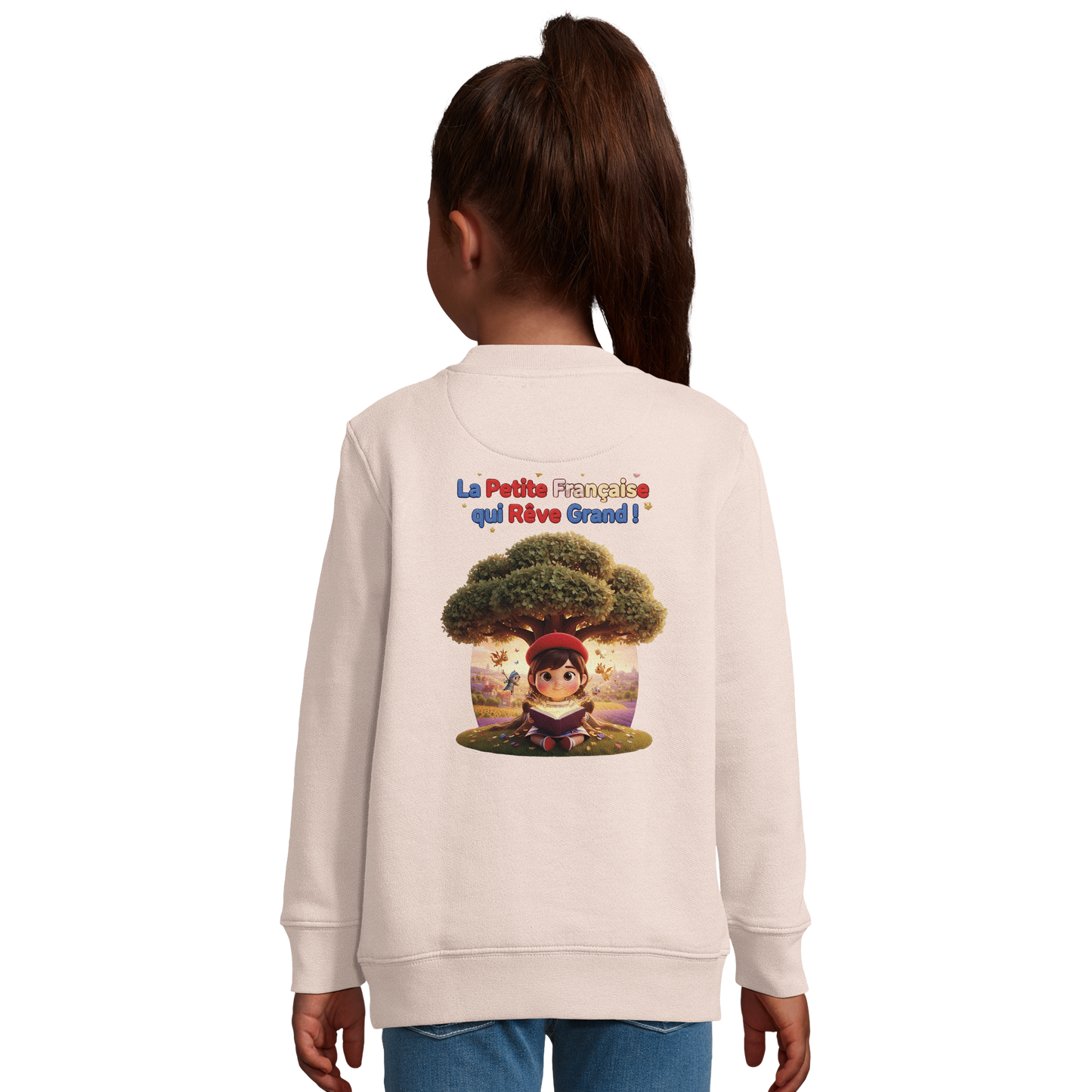 Mädchen-Sweatshirt im französischen Stil: „La petite française qui rêve grand“ aus recycelter Mischung | SOL'S Columbia Kids 04239