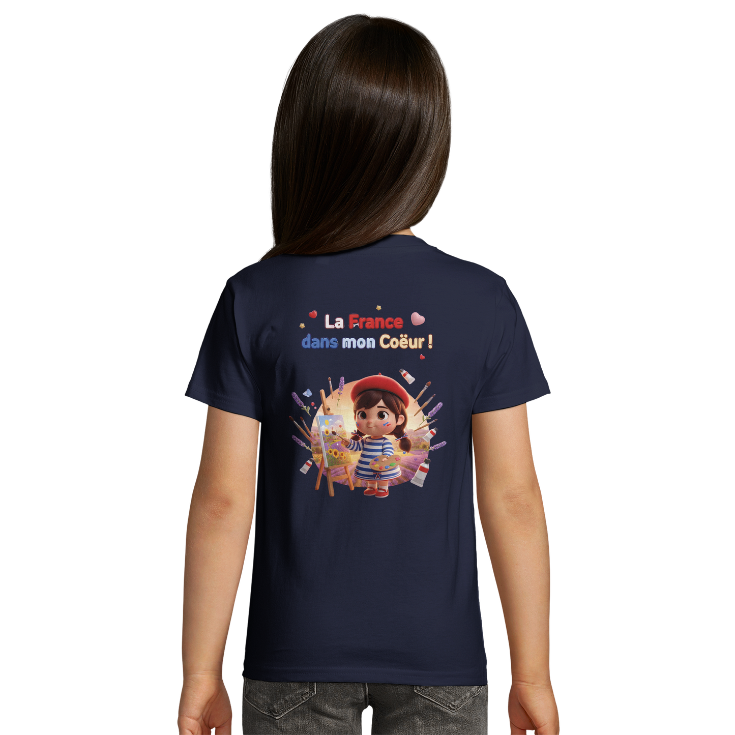 Bio Kinder Enganliegendes T-Shirt| Mädchen Stil-Französisch Frankreich in meinem Herzen | SOL'S Pioneer Kids 03578