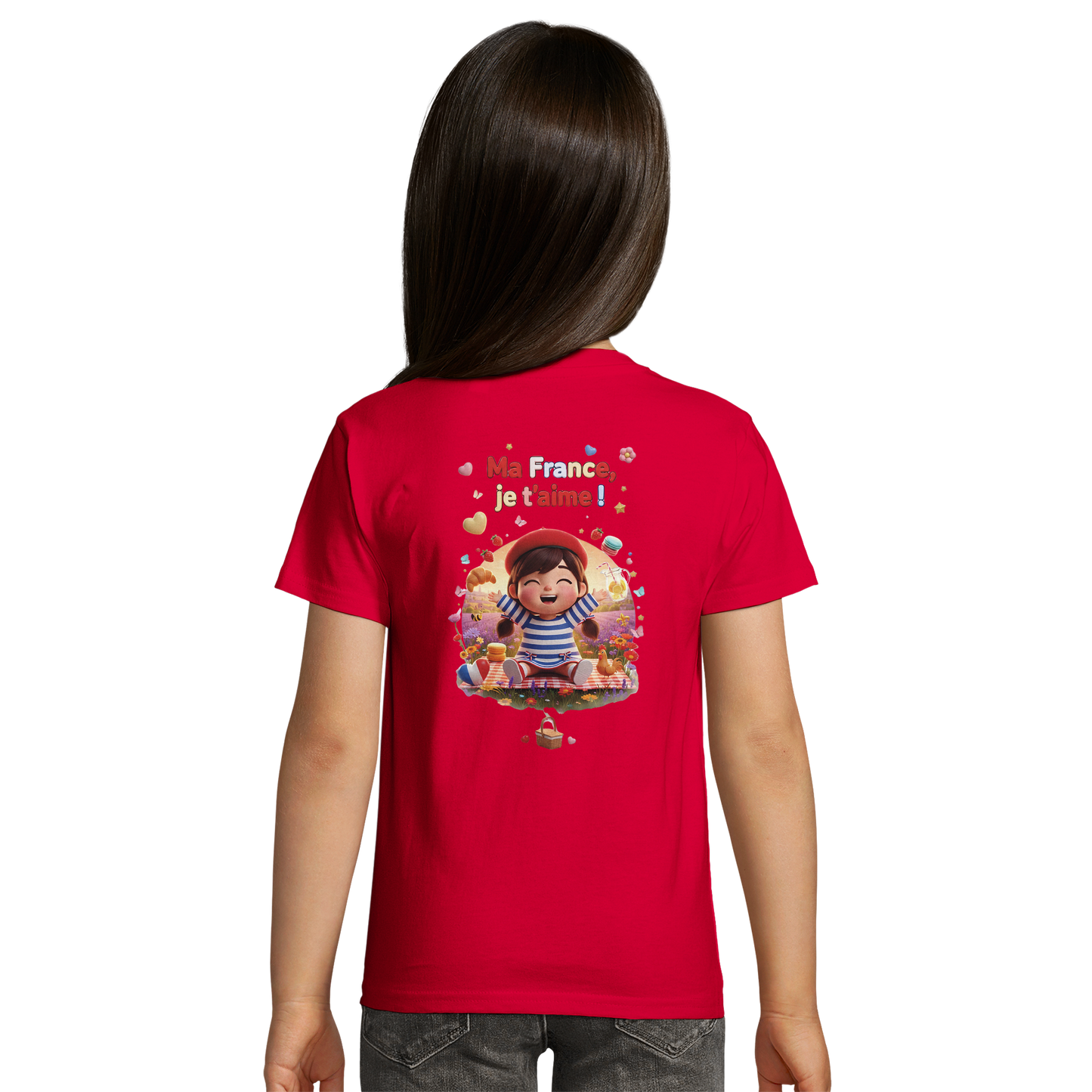 Organic Kids Fitted T-shirt Mädchen Style-Französisch "Ma France je t'aime" | SOL'S Pioneer Kids 03578