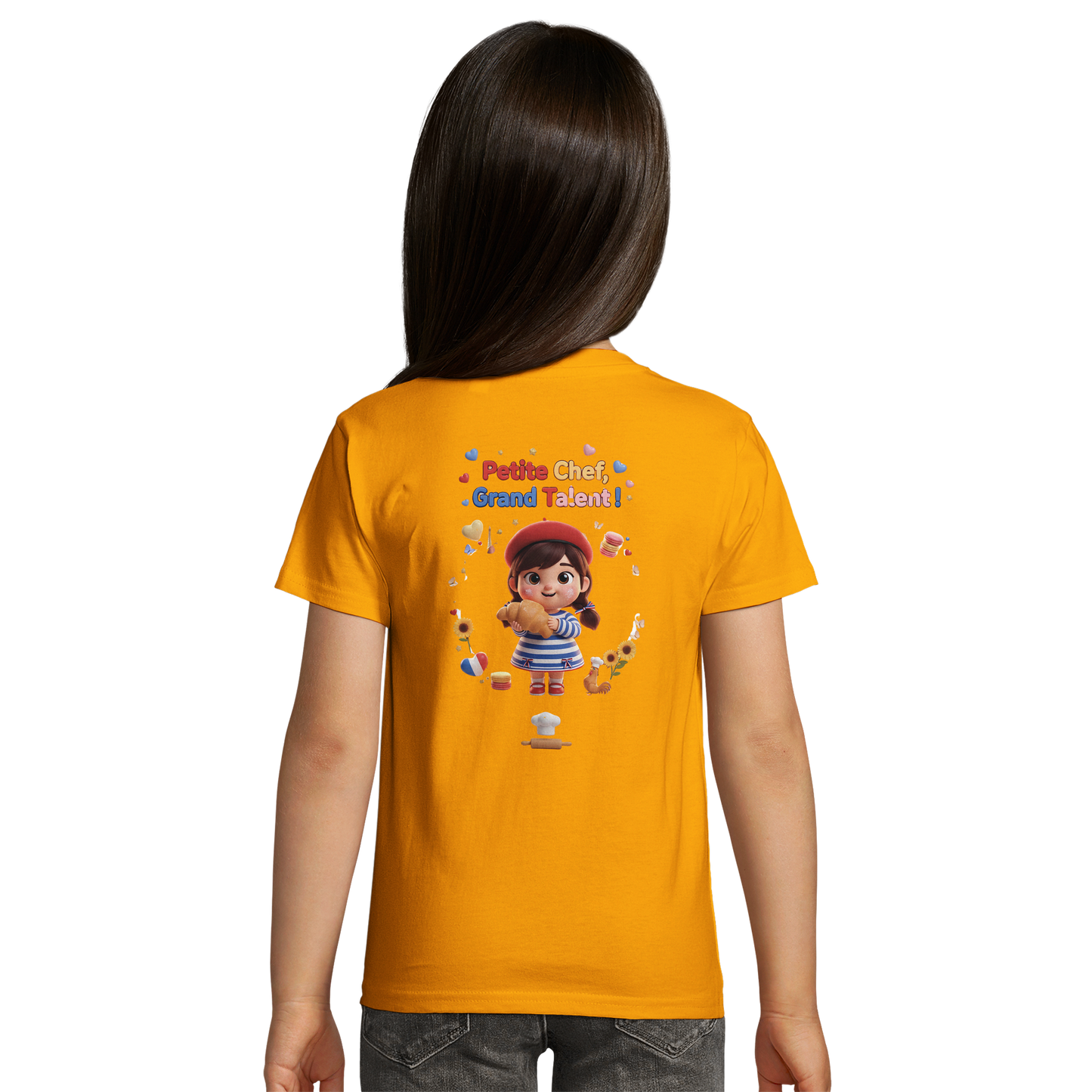 Organic Kids Tailliertes T-Shirt Mädchen kleine Köchin großes Talent| SOL'S Pioneer Kids 03578