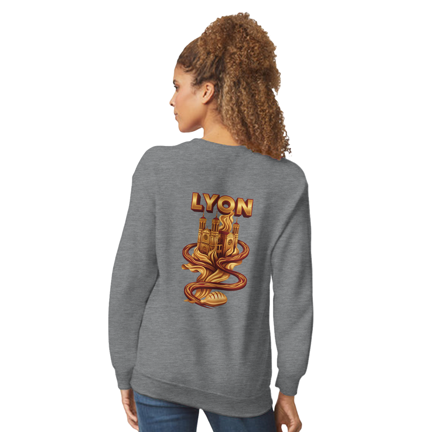 Unisex sweatshirt Lyon city France classic crew neck | Gildan® 18000