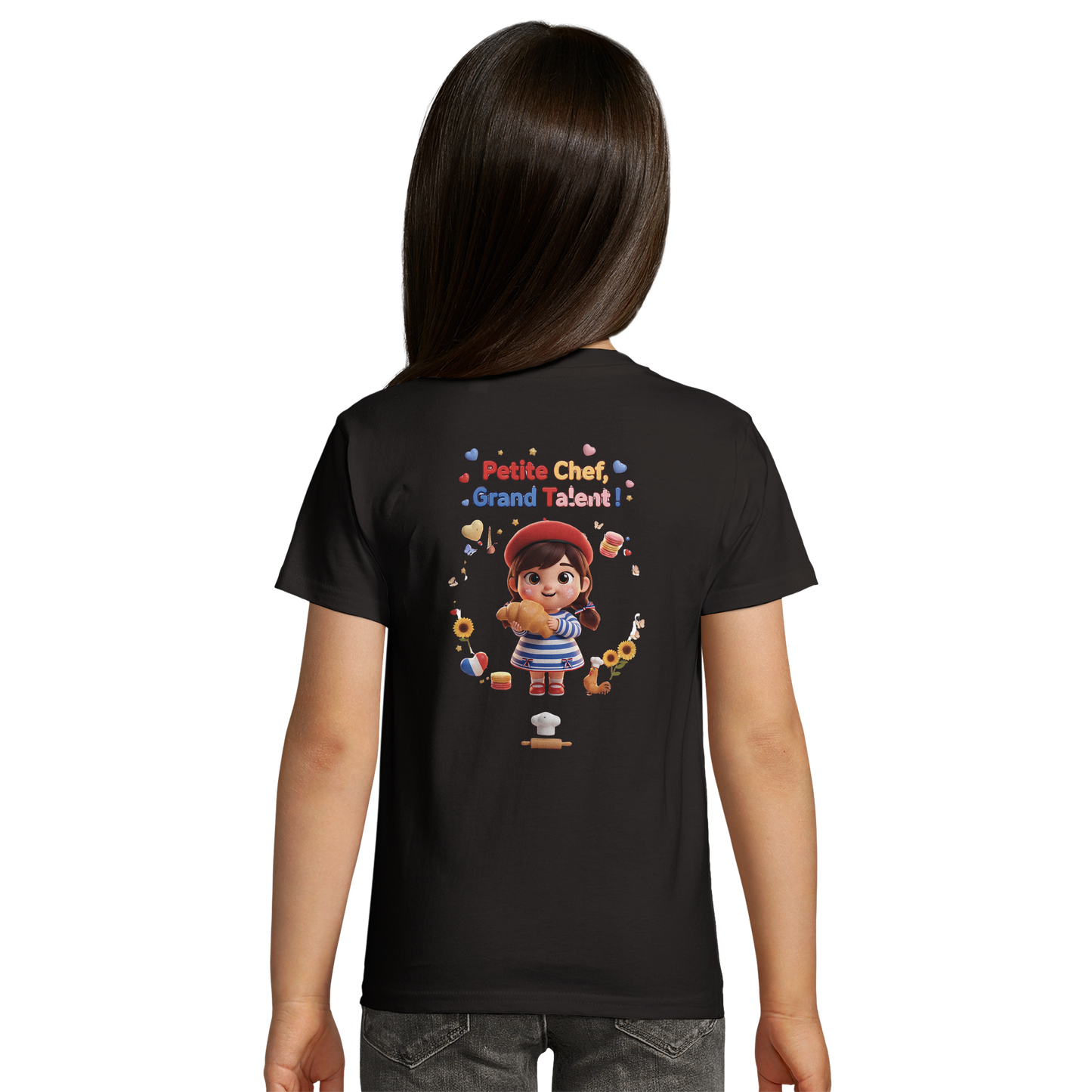 Organic Kids Tailliertes T-Shirt Mädchen kleine Köchin großes Talent| SOL'S Pioneer Kids 03578