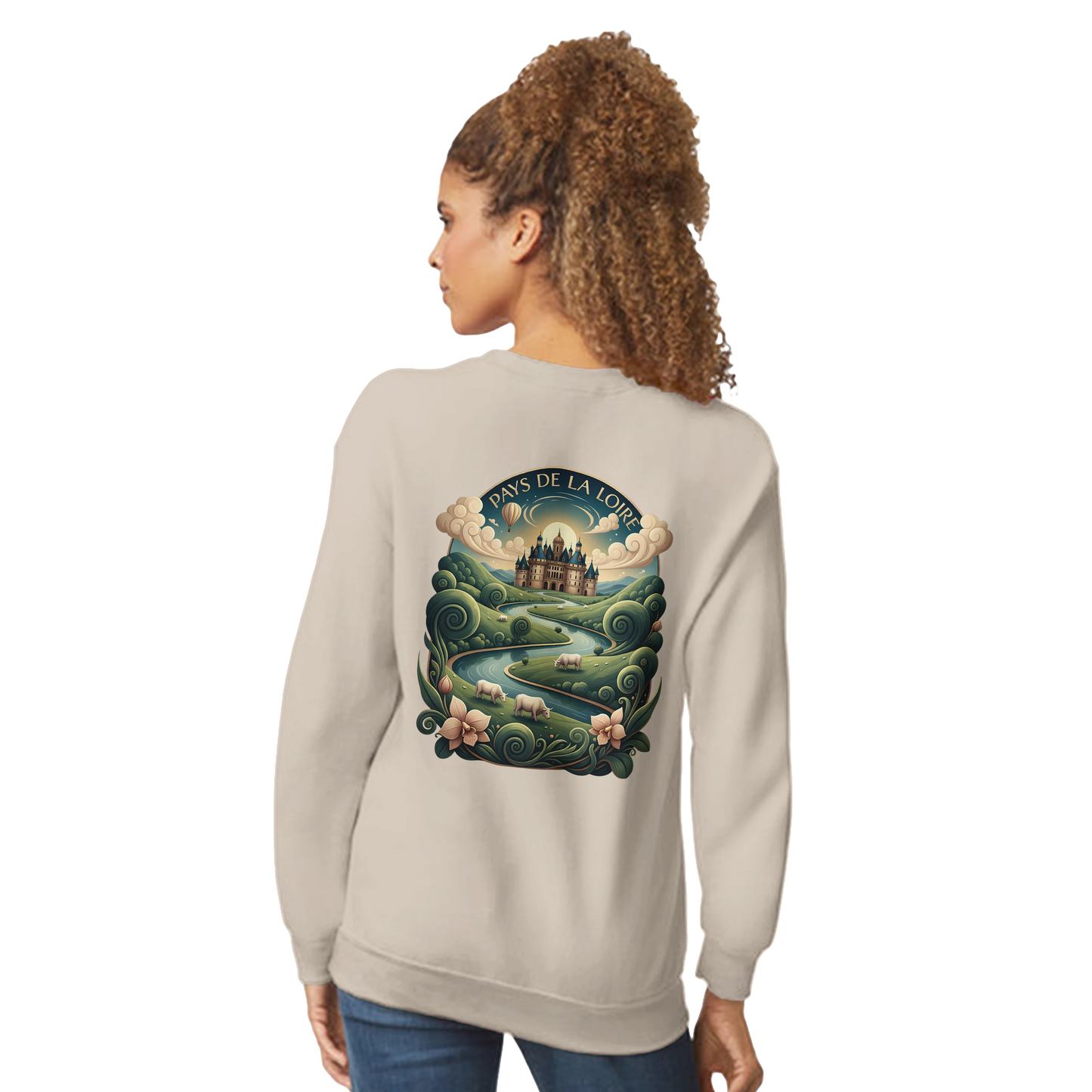 Klassisches Unisex-Sweatshirt Pays de la Loire mit Rundhalsausschnitt | Gildan® 18000