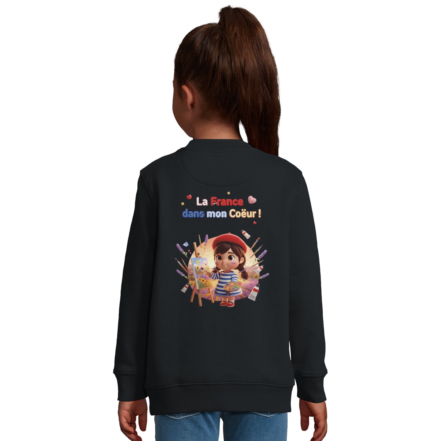 Mädchen-Sweatshirt im französischen Stil „la France dans mon cœur“ aus recyceltem Mischgewebe | SOL'S Columbia Kids 04239