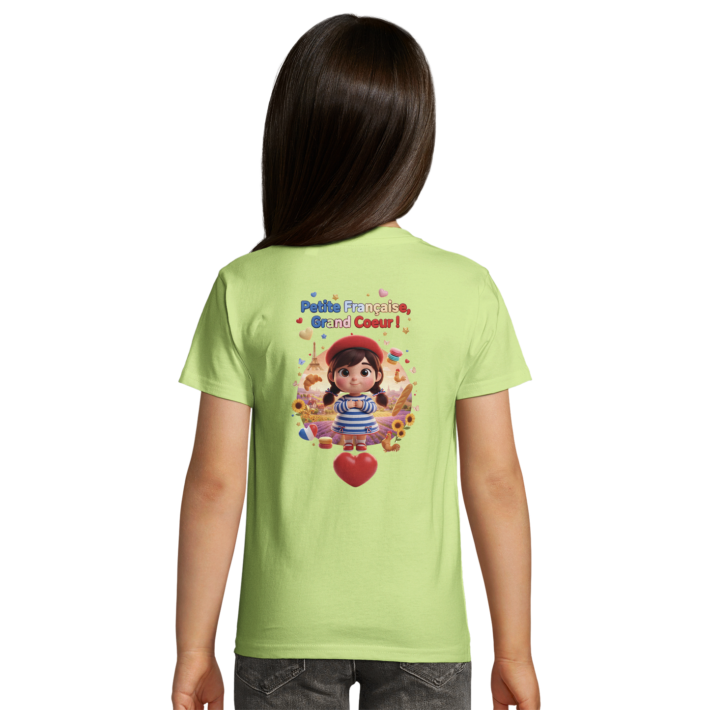 T-Shirt Stil "Französisches Mädchen mit großem Herzen" Bio-Slim-Fit | SOL'S Pioneer Kids 03578