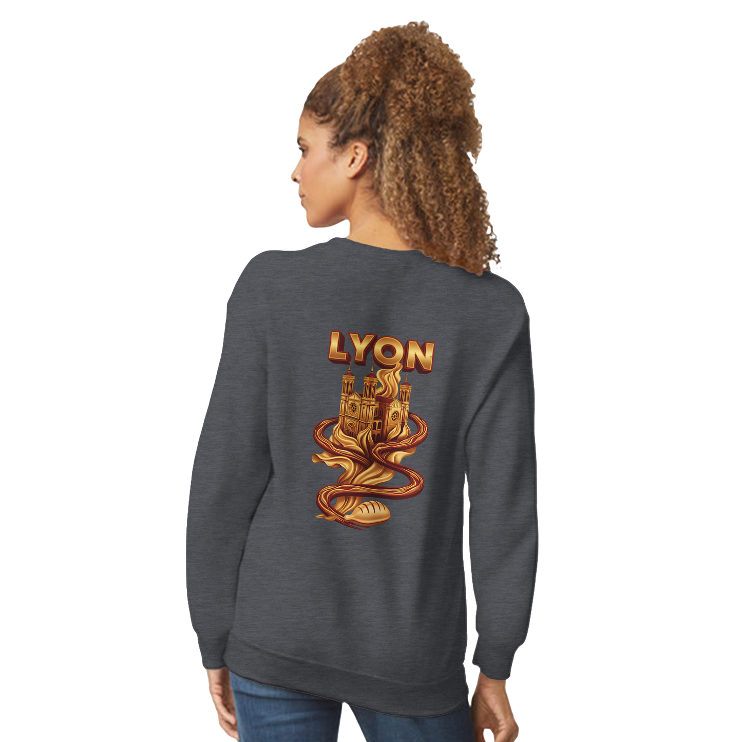 Unisex sweatshirt Lyon city France classic crew neck | Gildan® 18000