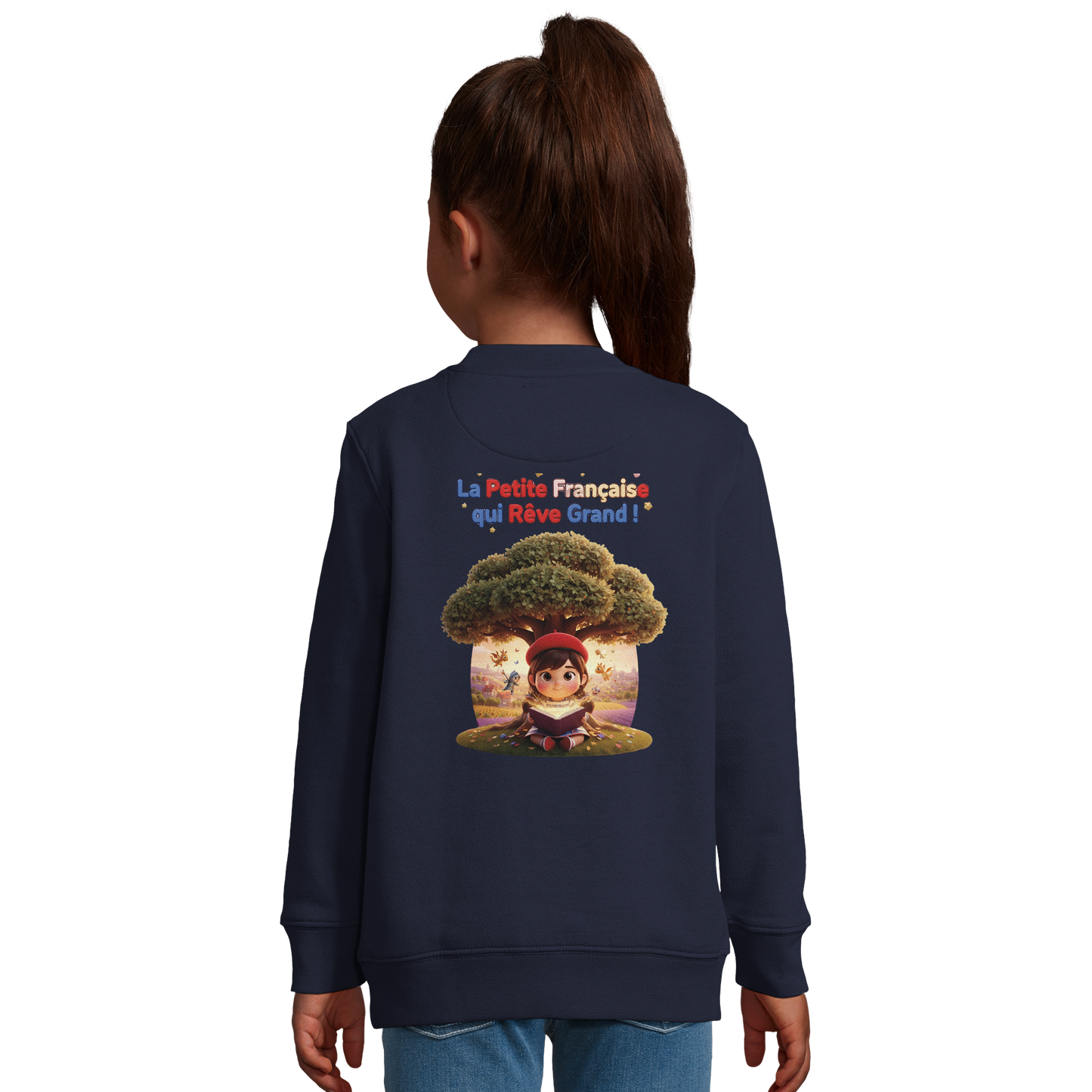 Mädchen-Sweatshirt im französischen Stil: „La petite française qui rêve grand“ aus recycelter Mischung | SOL'S Columbia Kids 04239