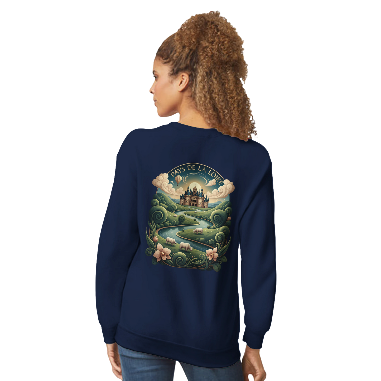 Klassisches Unisex-Sweatshirt Pays de la Loire mit Rundhalsausschnitt | Gildan® 18000