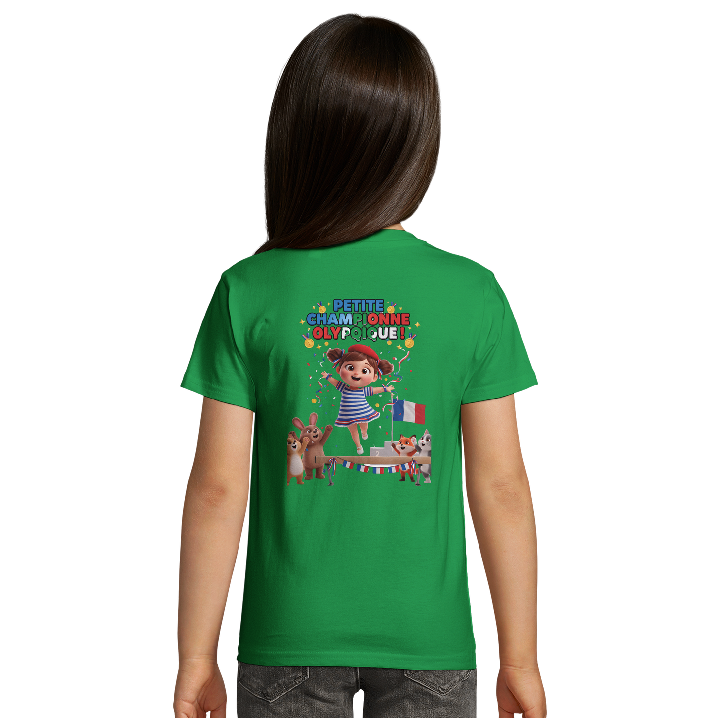 Organic fitted "Little Olympic Champion" girl's T-shirt | SOL'S Pioneer Kids 03578