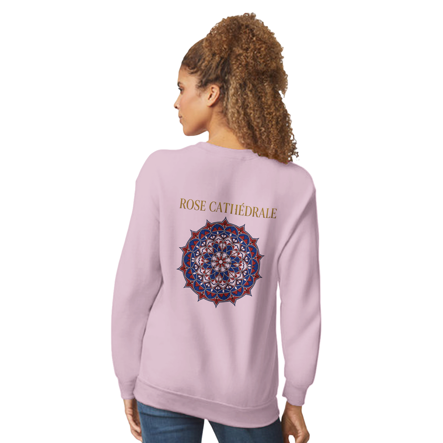 Women's Pink Classic Cathedral Crewneck Sweatshirt | Gildan® 18000