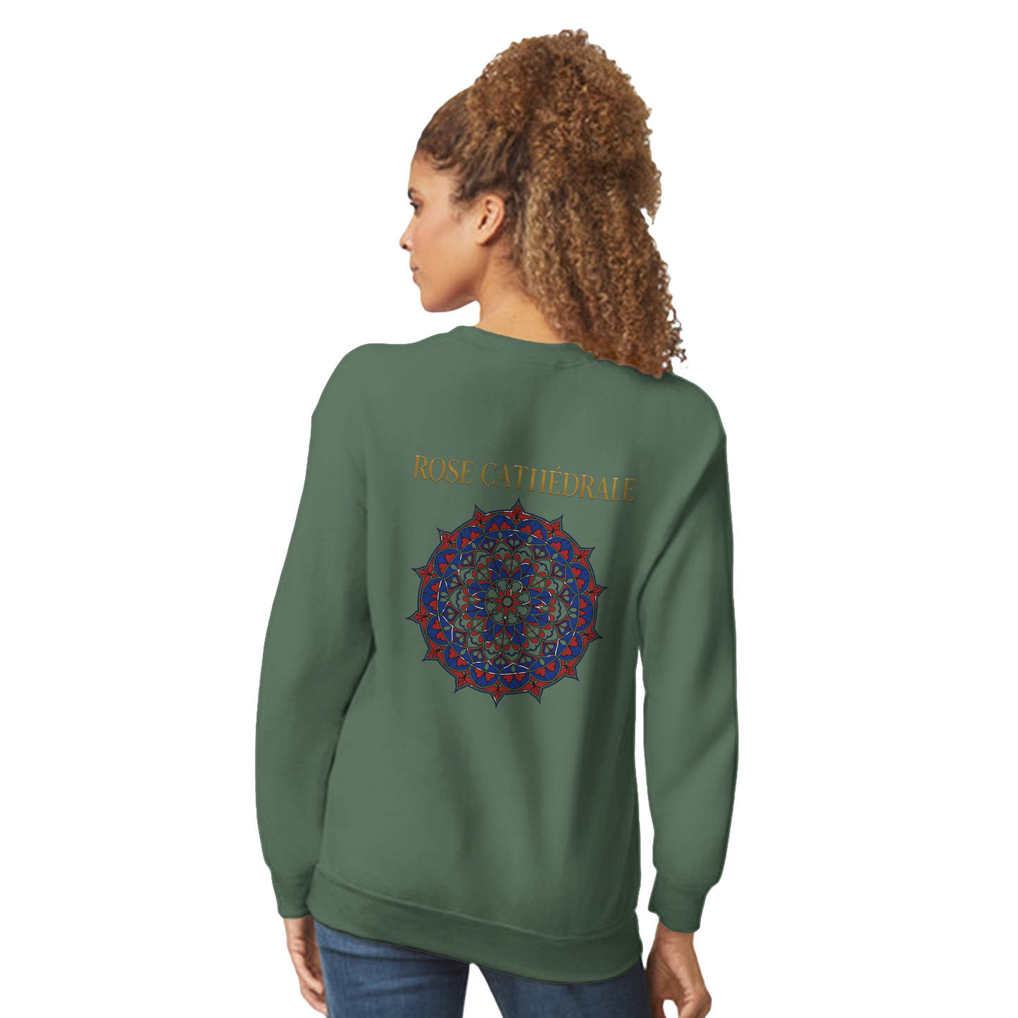 Women's Pink Classic Cathedral Crewneck Sweatshirt | Gildan® 18000