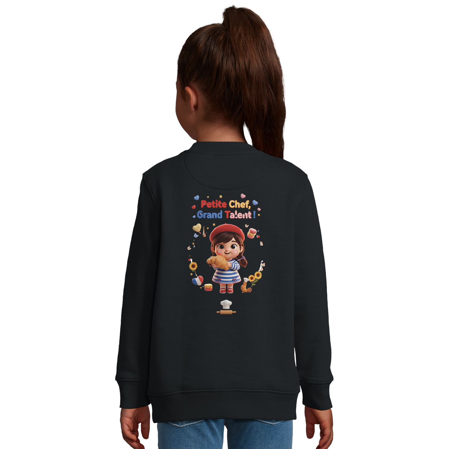 Sweatshirt im französischen Stil für kleine Chefinnen mit großem Talent, aus recyceltem Mischgewebe | SOL'S Columbia Kids 04239