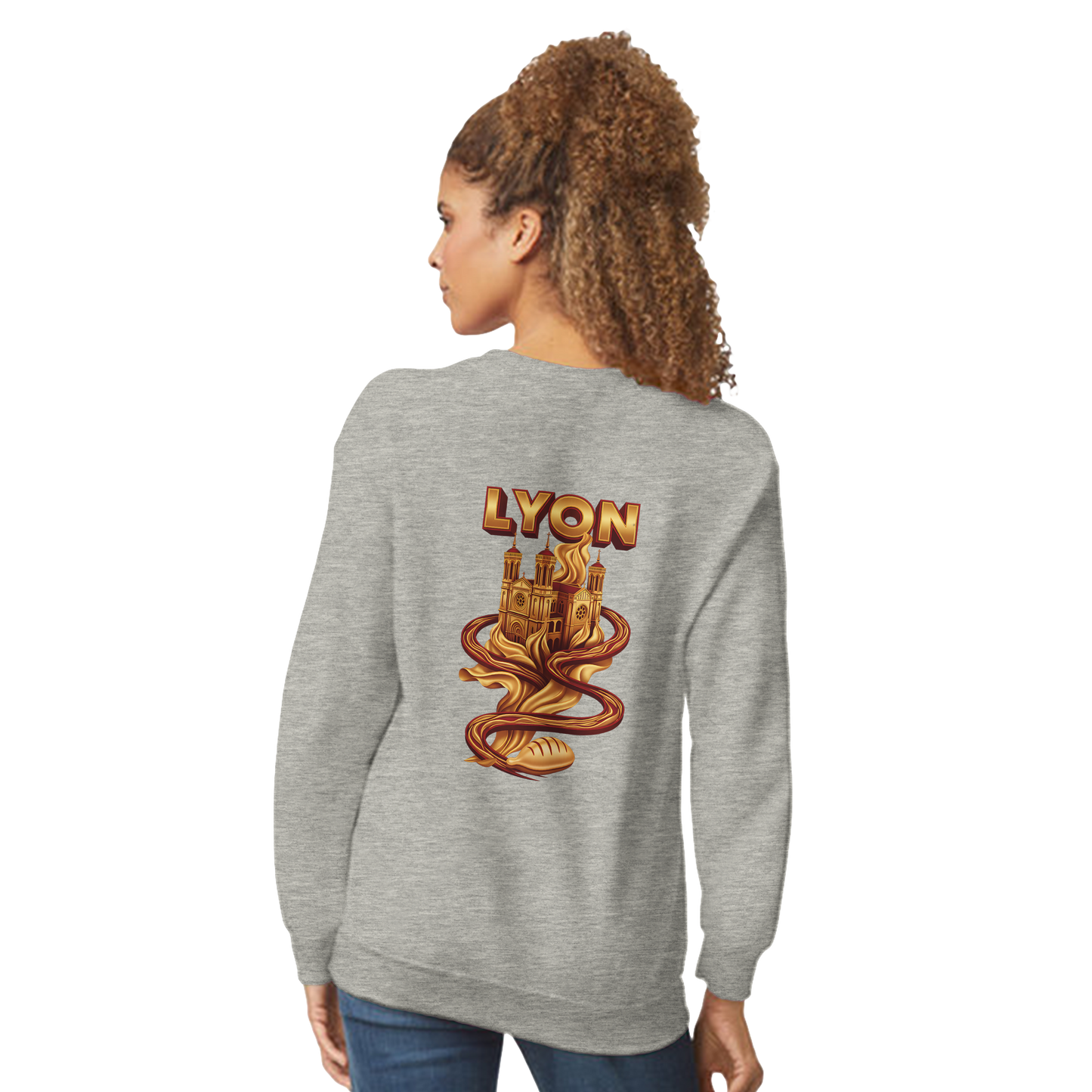 Unisex sweatshirt Lyon city France classic crew neck | Gildan® 18000