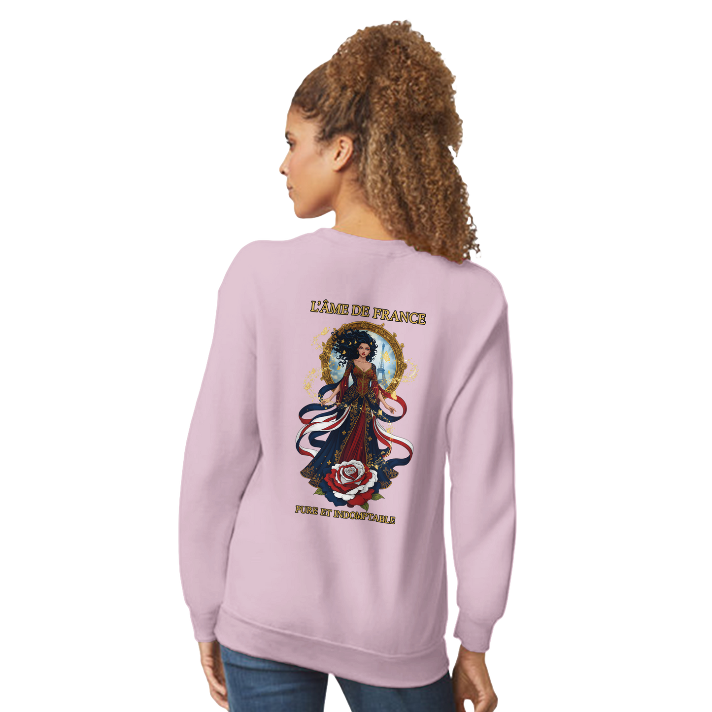 Sweatshirt Die Seele Frankreichs Damen im französischen Stil klassischer Rundhalsausschnitt | Gildan® 18000