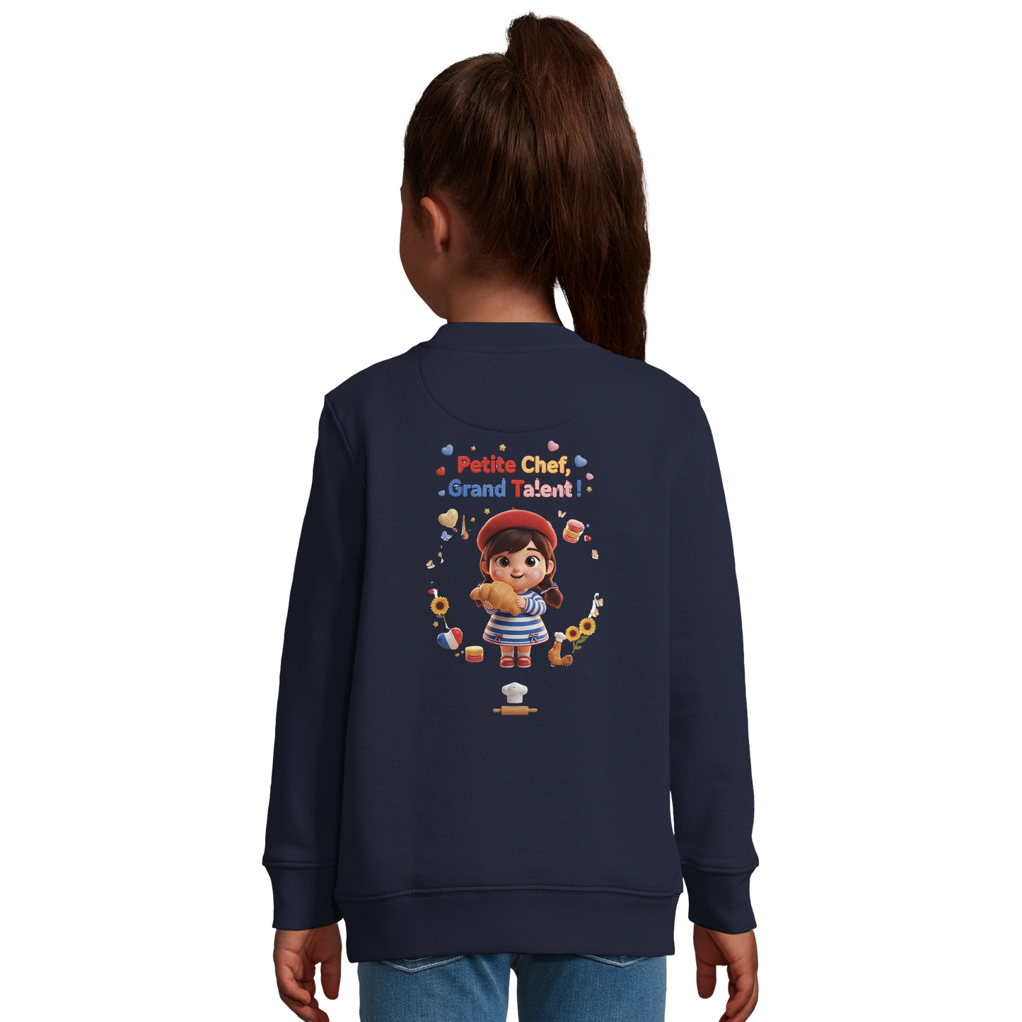 Sweatshirt im französischen Stil für kleine Chefinnen mit großem Talent, aus recyceltem Mischgewebe | SOL'S Columbia Kids 04239