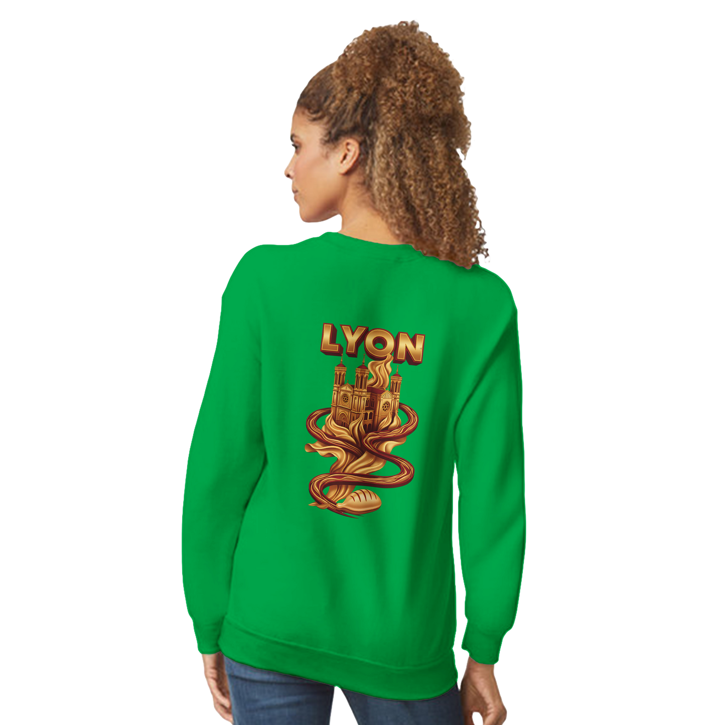 Unisex sweatshirt Lyon city France classic crew neck | Gildan® 18000