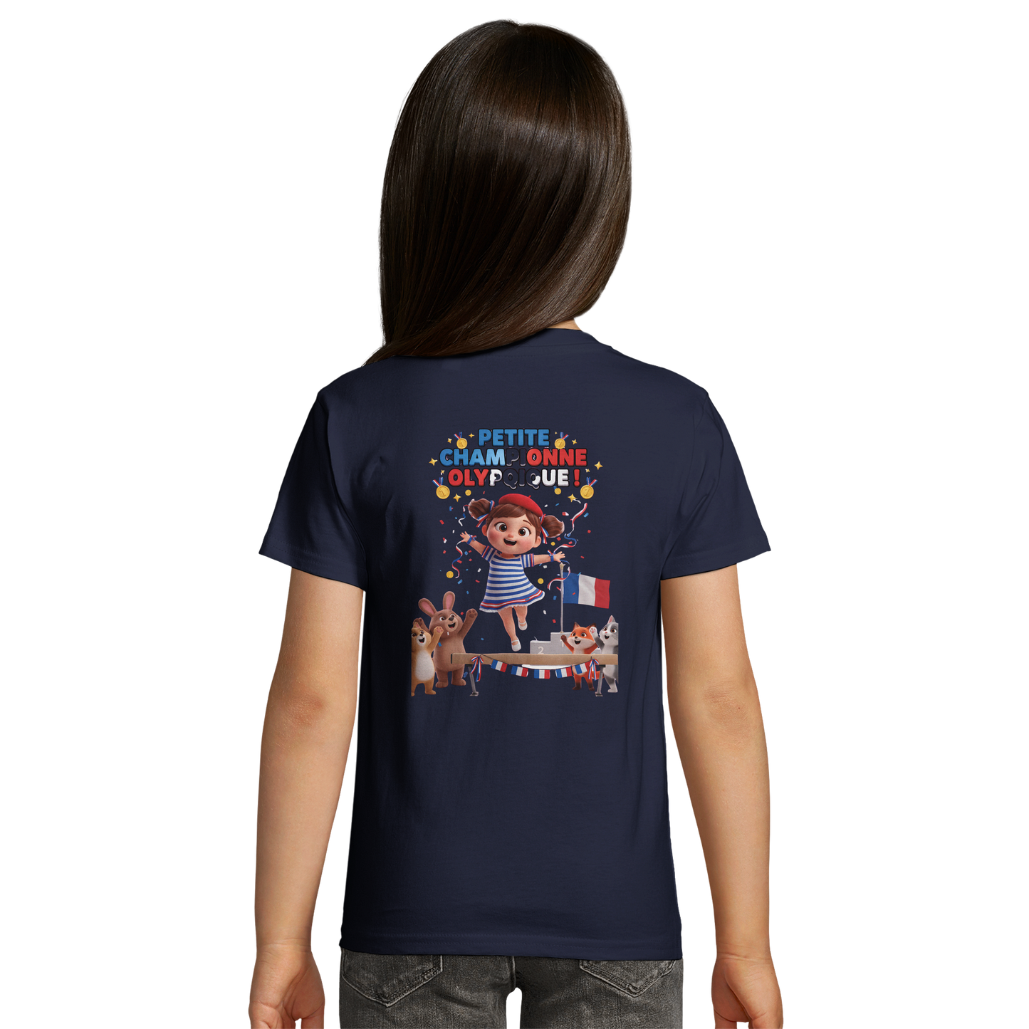 Organic fitted "Little Olympic Champion" girl's T-shirt | SOL'S Pioneer Kids 03578