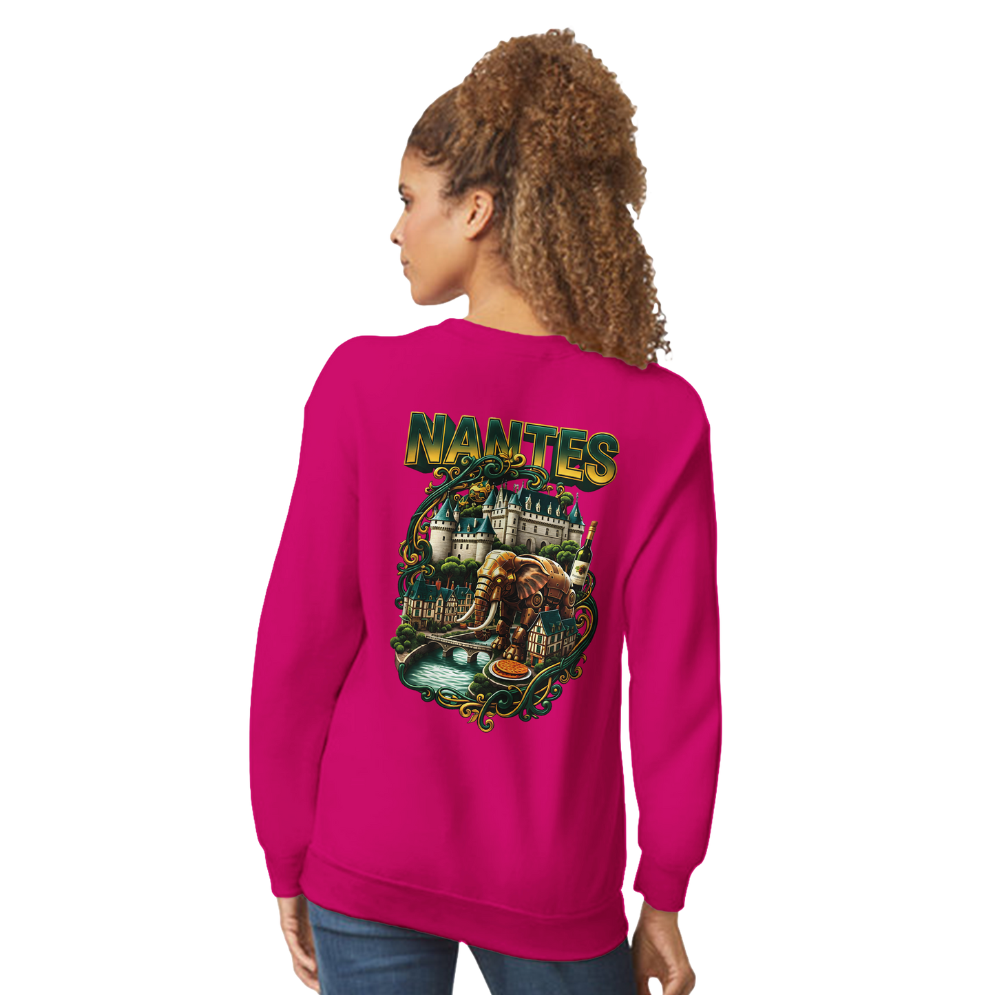 Unisex-Sweatshirt Nantes Stadt Frankreich klassisch Rundhals | Gildan® 18000