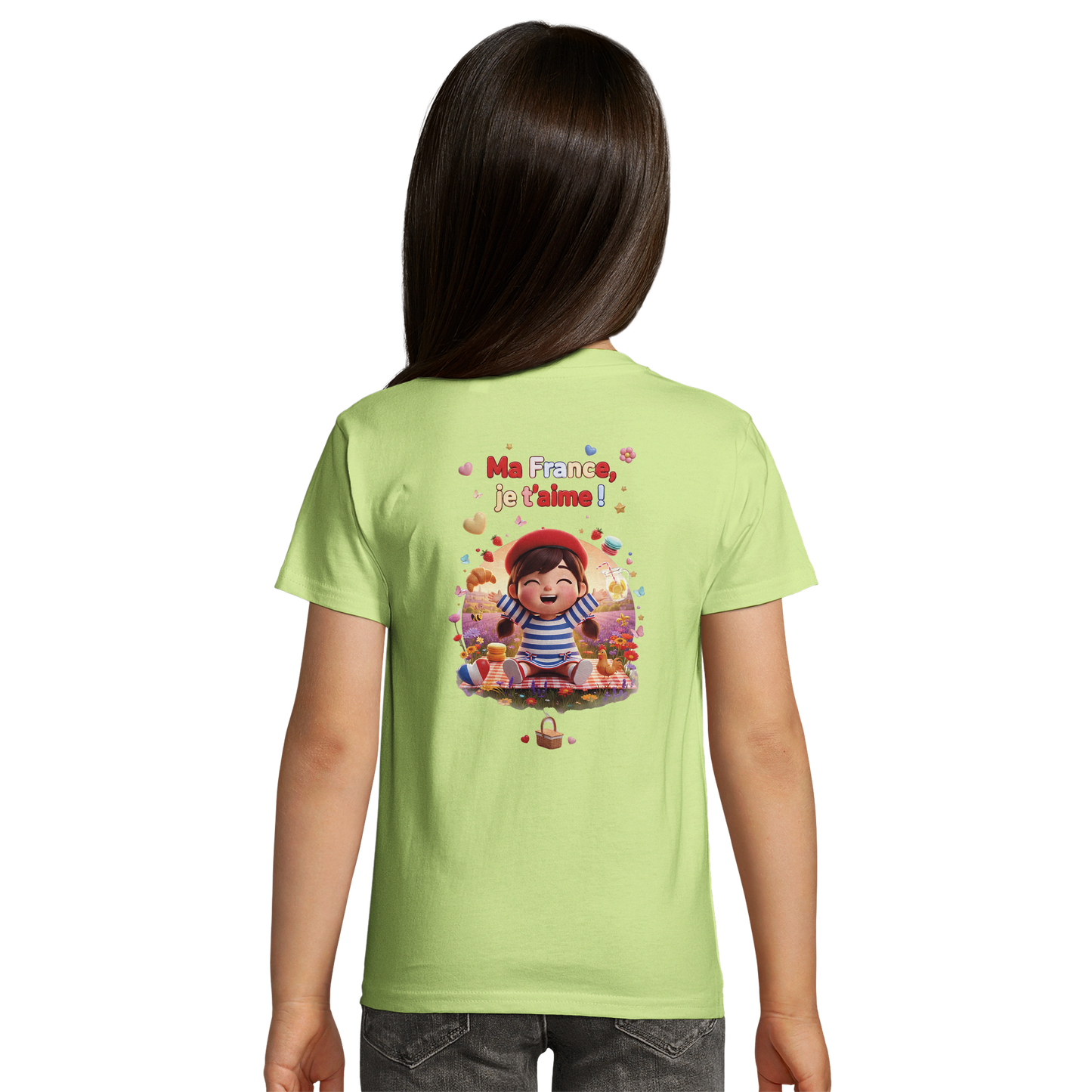 Organic Kids Fitted T-shirt Mädchen Style-Französisch "Ma France je t'aime" | SOL'S Pioneer Kids 03578