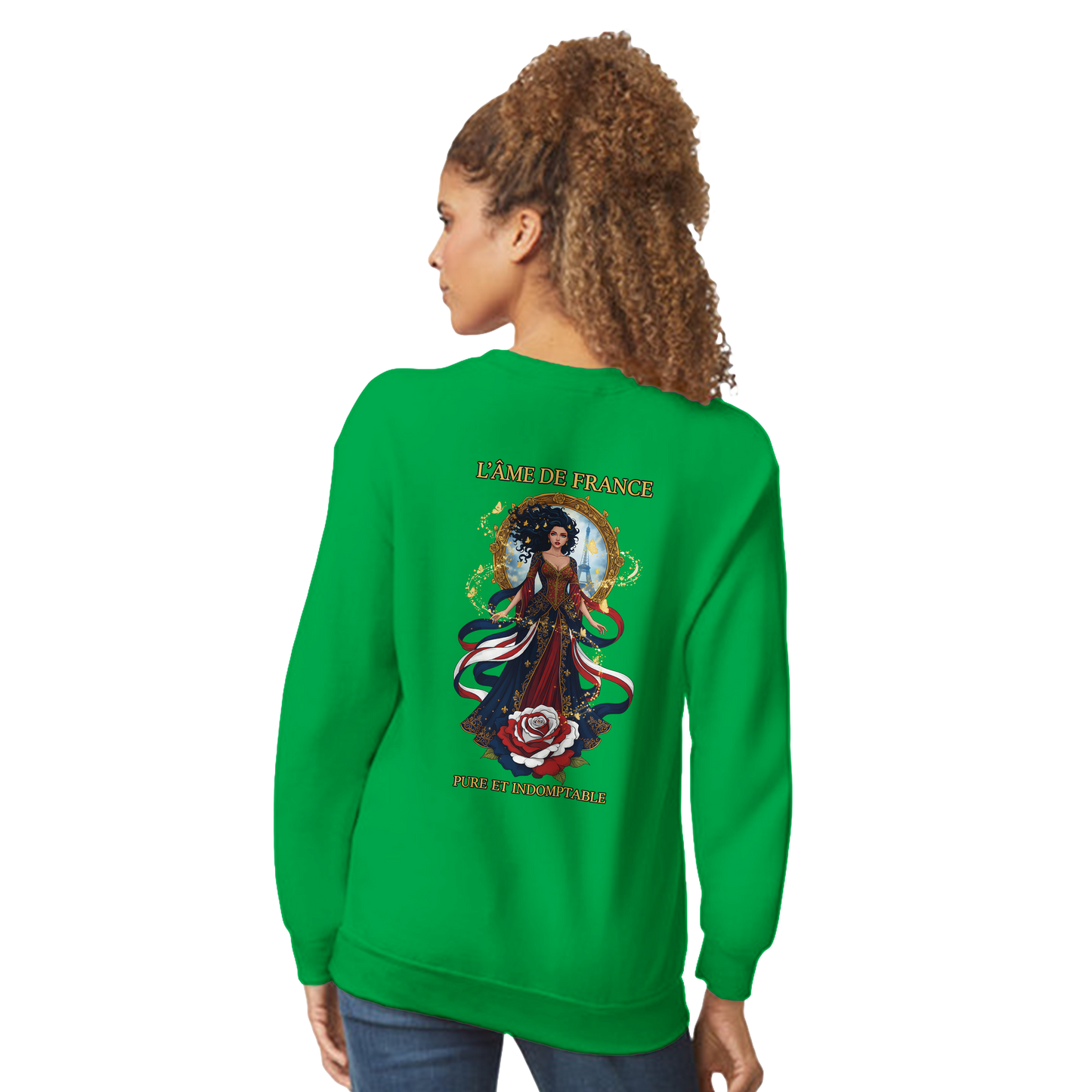 Sweatshirt Die Seele Frankreichs Damen im französischen Stil klassischer Rundhalsausschnitt | Gildan® 18000