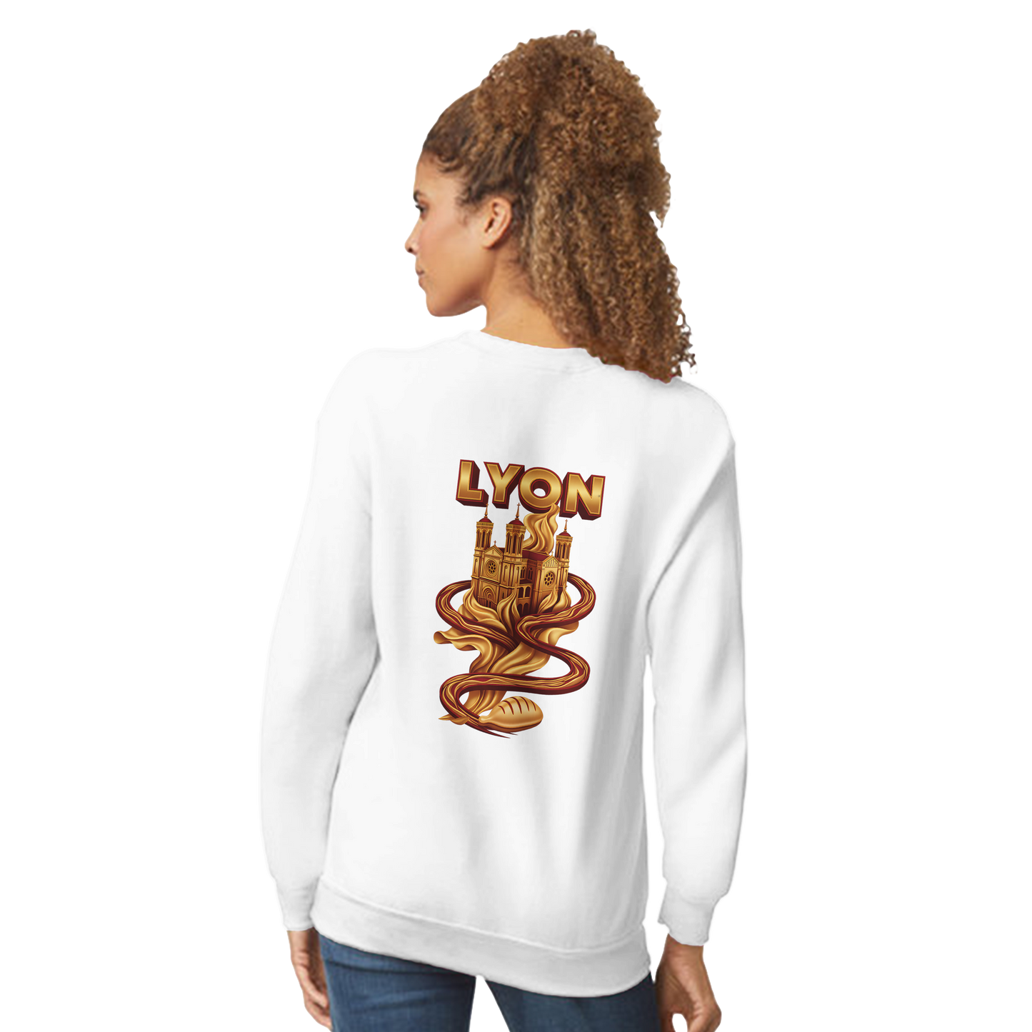 Unisex sweatshirt Lyon city France classic crew neck | Gildan® 18000