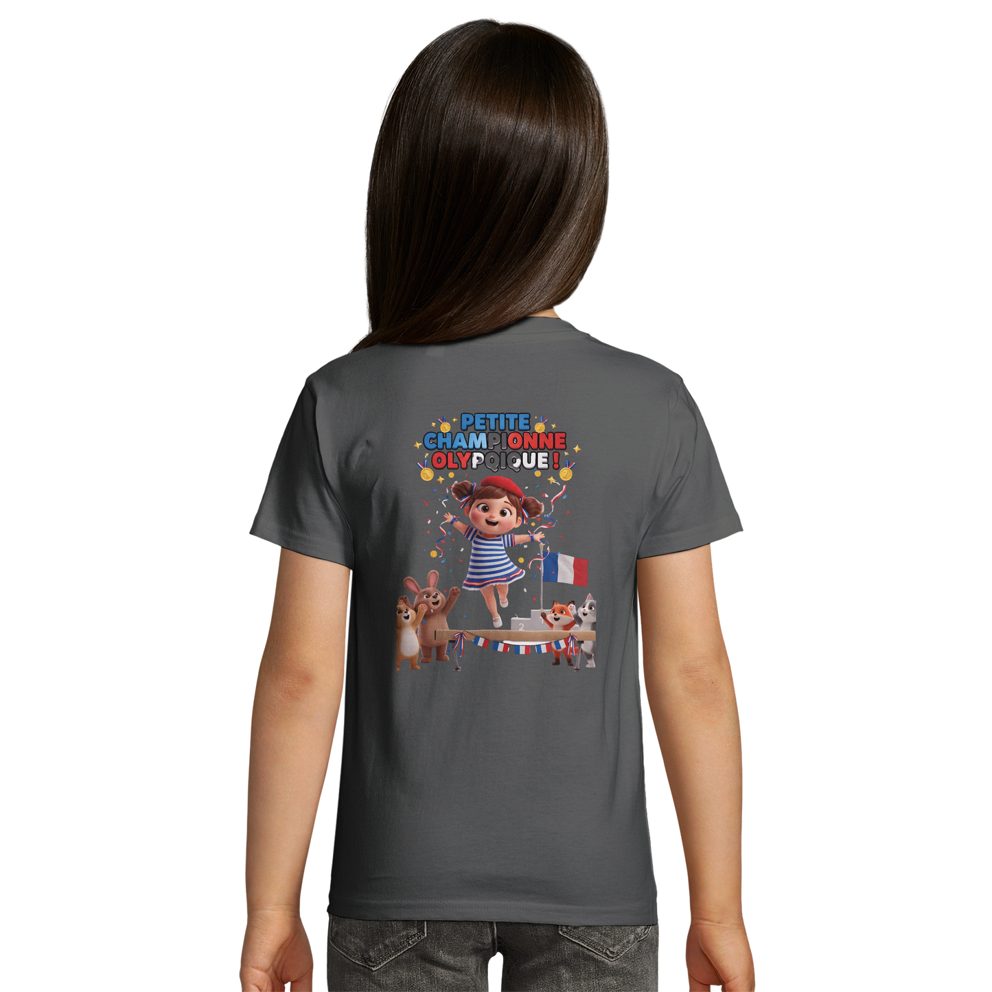 Organic fitted "Little Olympic Champion" girl's T-shirt | SOL'S Pioneer Kids 03578