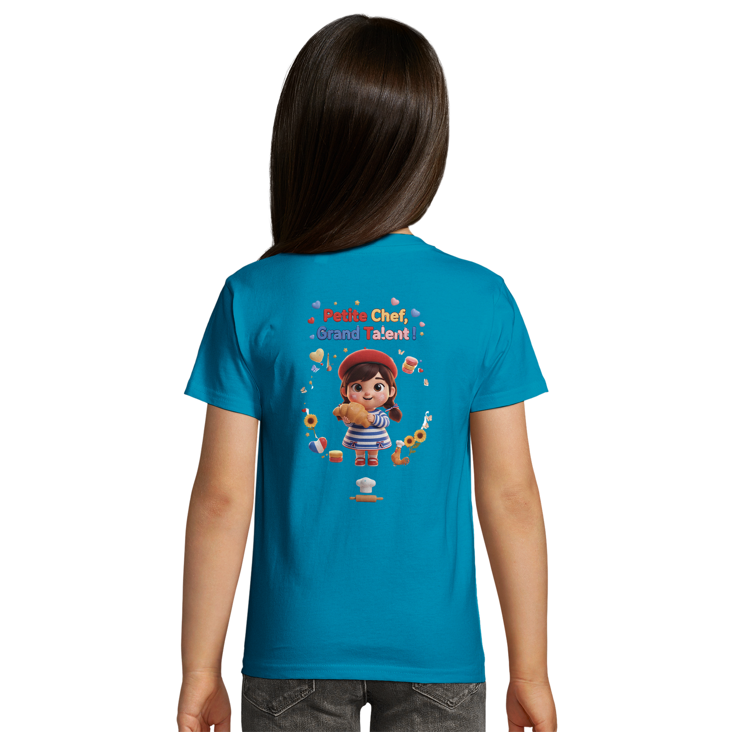 Organic Kids Tailliertes T-Shirt Mädchen kleine Köchin großes Talent| SOL'S Pioneer Kids 03578