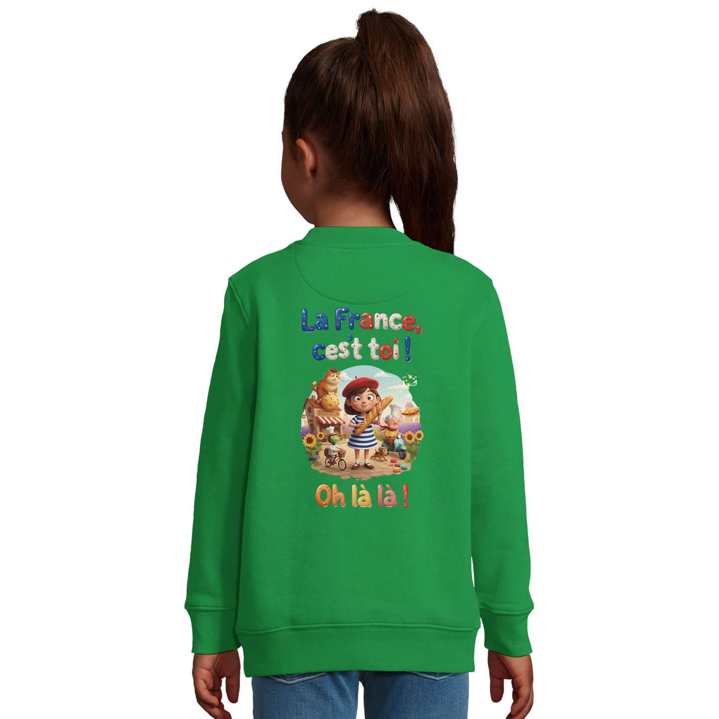 Mädchen-Sweatshirt French-Stil „La France c'est toi“ aus recyceltem Mischgewebe | SOL'S Columbia Kids 04239