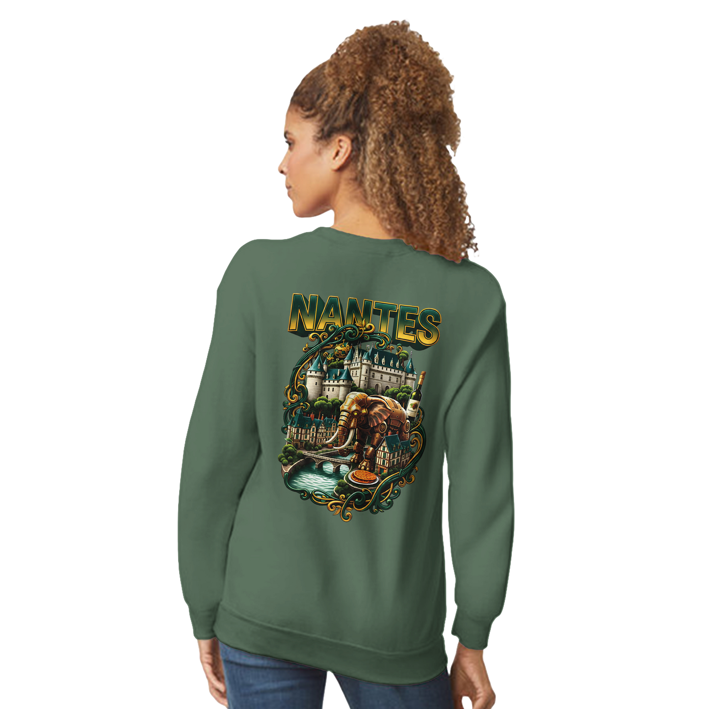 Unisex-Sweatshirt Nantes Stadt Frankreich klassisch Rundhals | Gildan® 18000