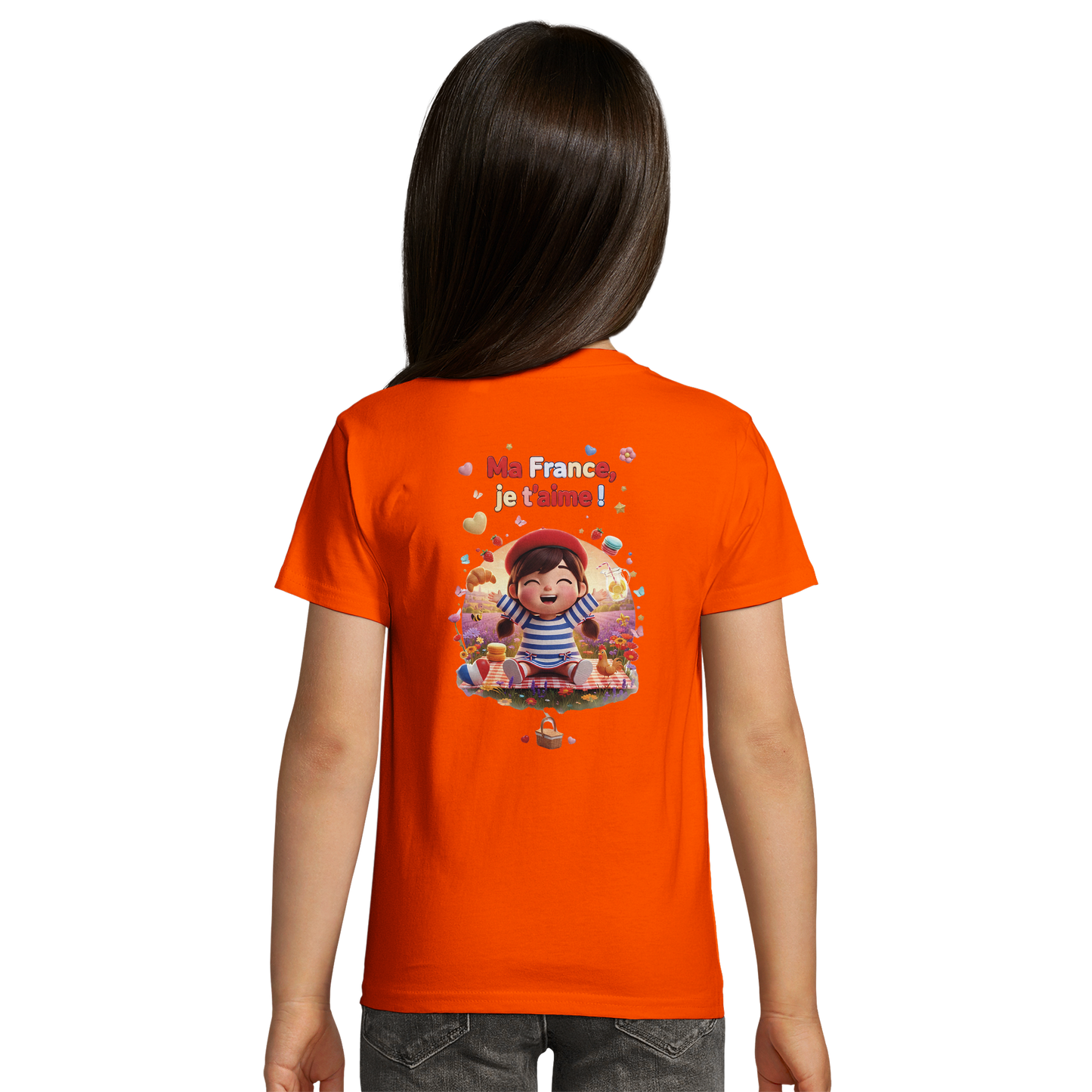 Organic Kids Fitted T-shirt Mädchen Style-Französisch "Ma France je t'aime" | SOL'S Pioneer Kids 03578