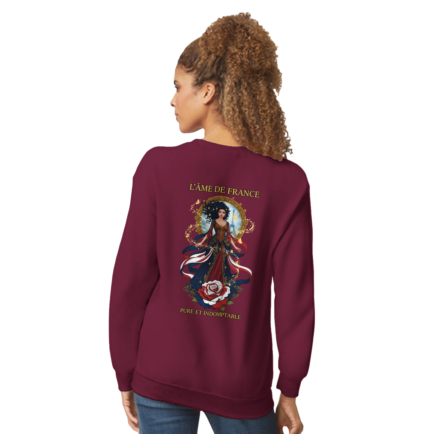 Sweatshirt Die Seele Frankreichs Damen im französischen Stil klassischer Rundhalsausschnitt | Gildan® 18000