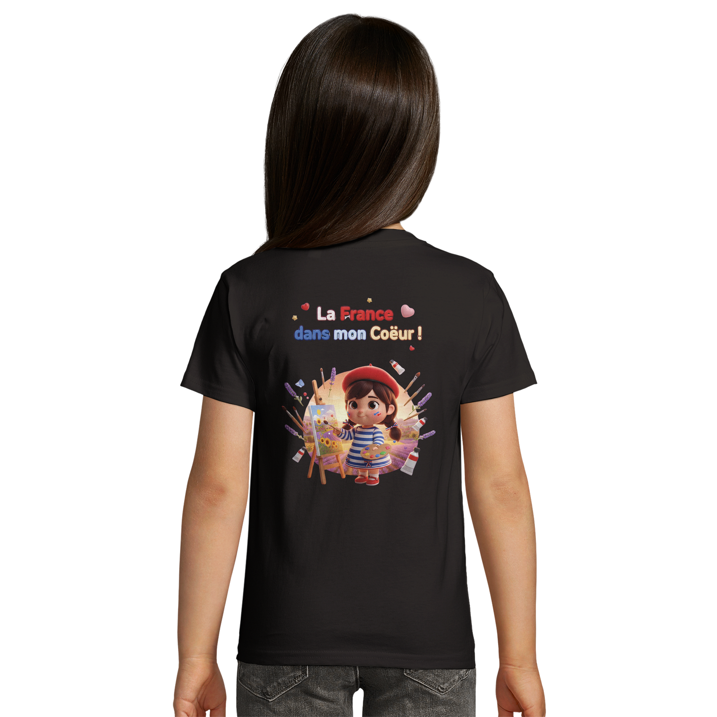 Bio Kinder Enganliegendes T-Shirt| Mädchen Stil-Französisch Frankreich in meinem Herzen | SOL'S Pioneer Kids 03578