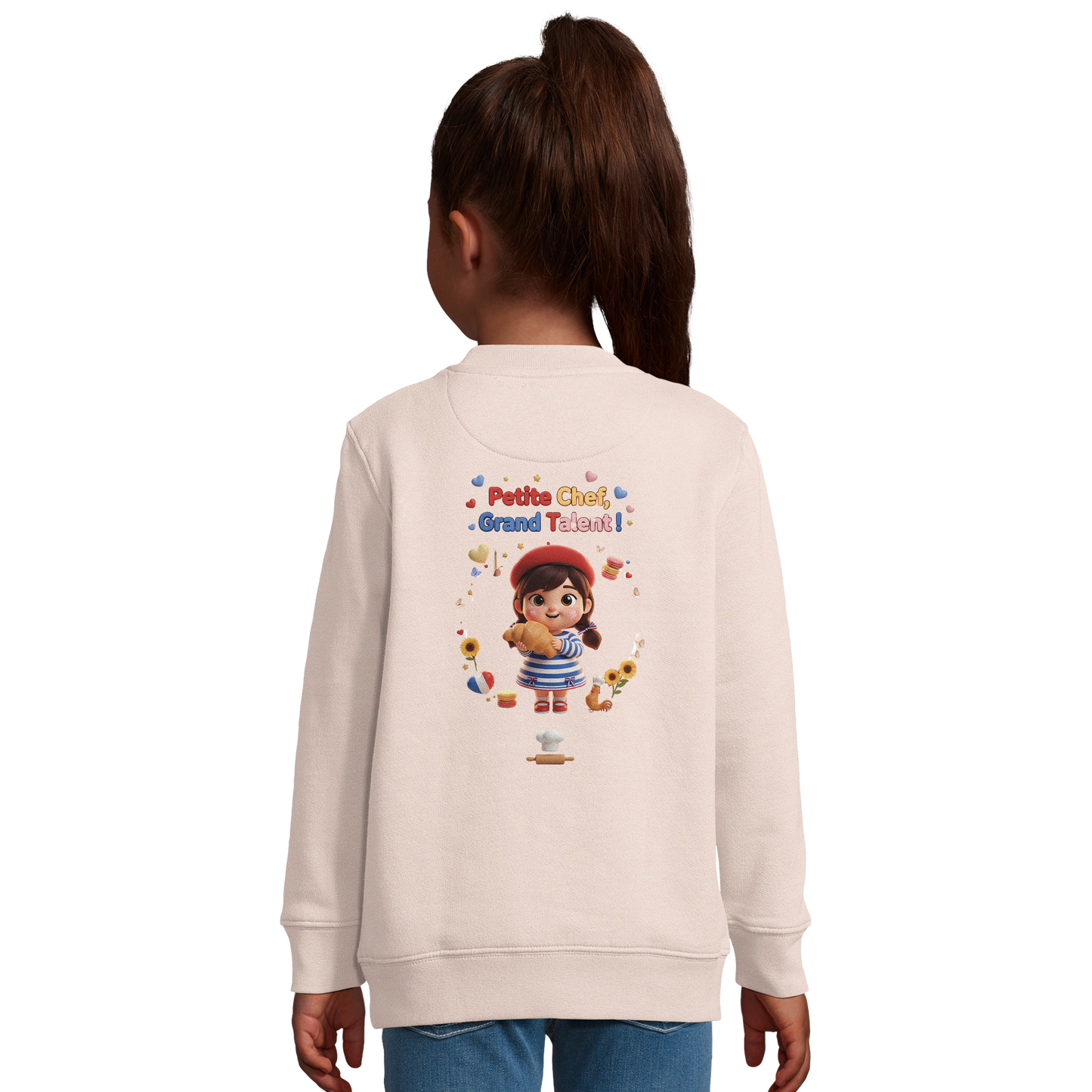 Sweatshirt im französischen Stil für kleine Chefinnen mit großem Talent, aus recyceltem Mischgewebe | SOL'S Columbia Kids 04239