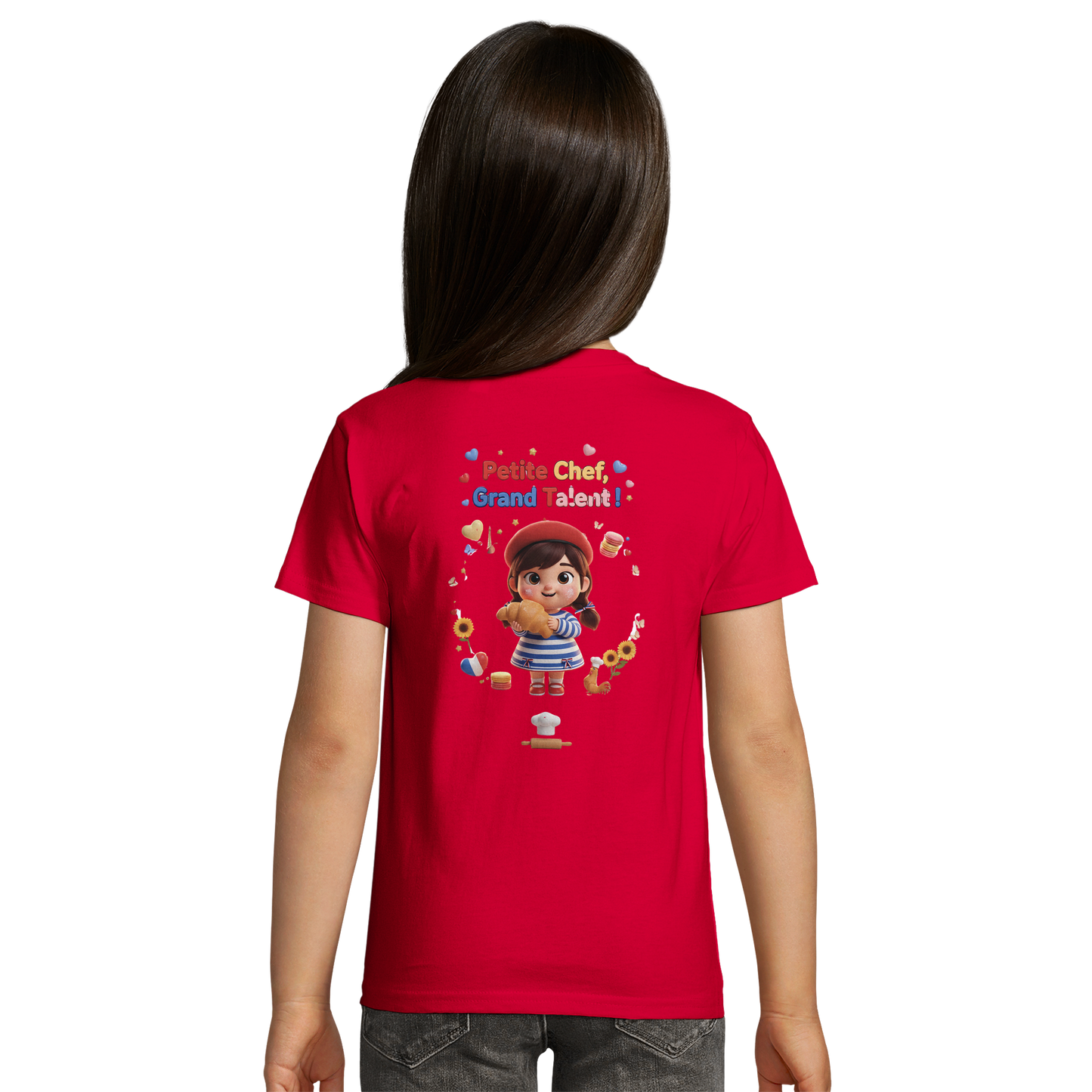 Organic Kids Tailliertes T-Shirt Mädchen kleine Köchin großes Talent| SOL'S Pioneer Kids 03578