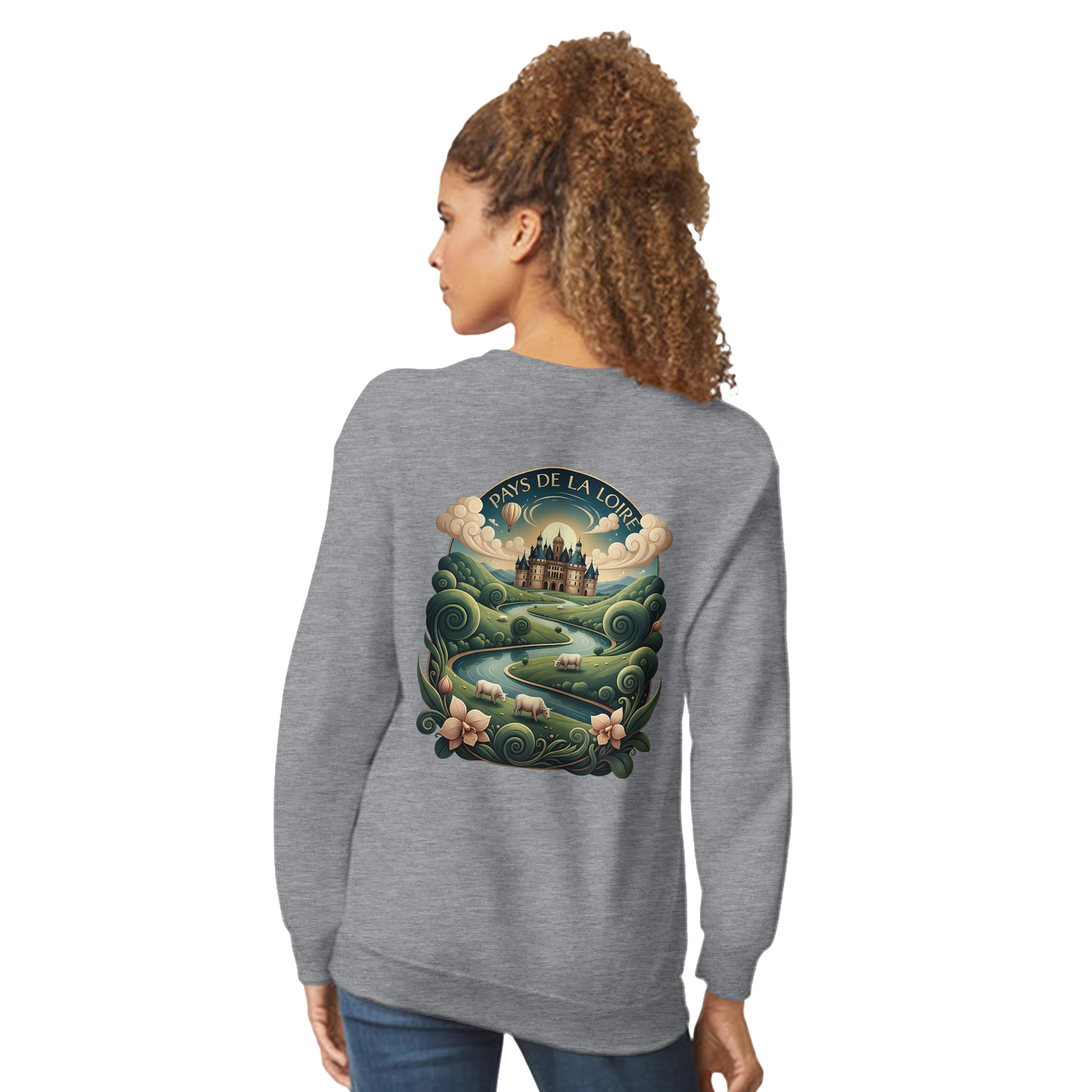 Klassisches Unisex-Sweatshirt Pays de la Loire mit Rundhalsausschnitt | Gildan® 18000