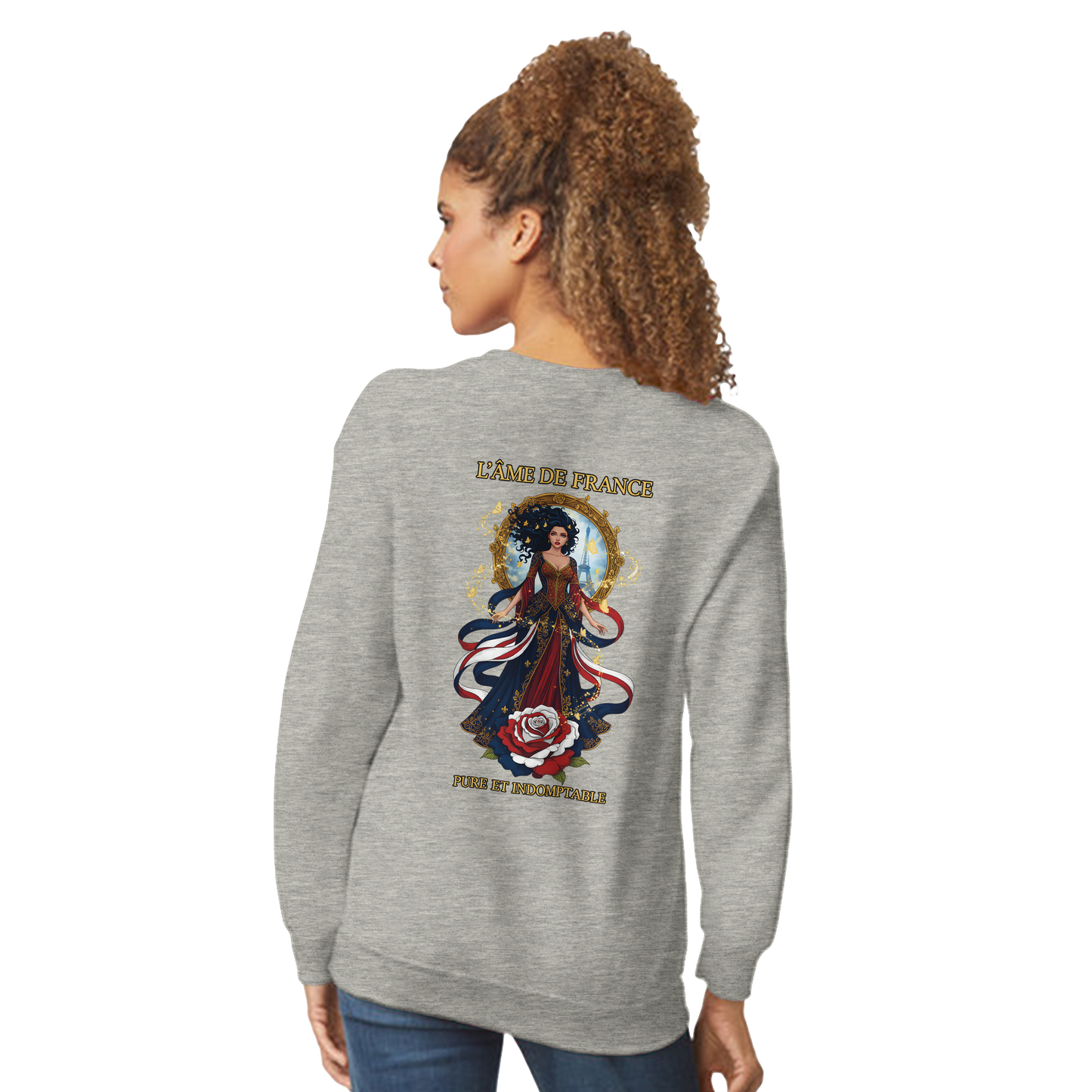 Sweatshirt Die Seele Frankreichs Damen im französischen Stil klassischer Rundhalsausschnitt | Gildan® 18000
