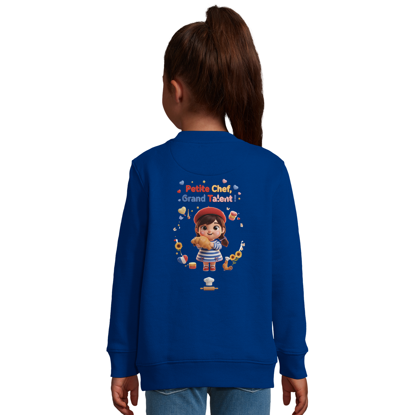 Sweatshirt im französischen Stil für kleine Chefinnen mit großem Talent, aus recyceltem Mischgewebe | SOL'S Columbia Kids 04239