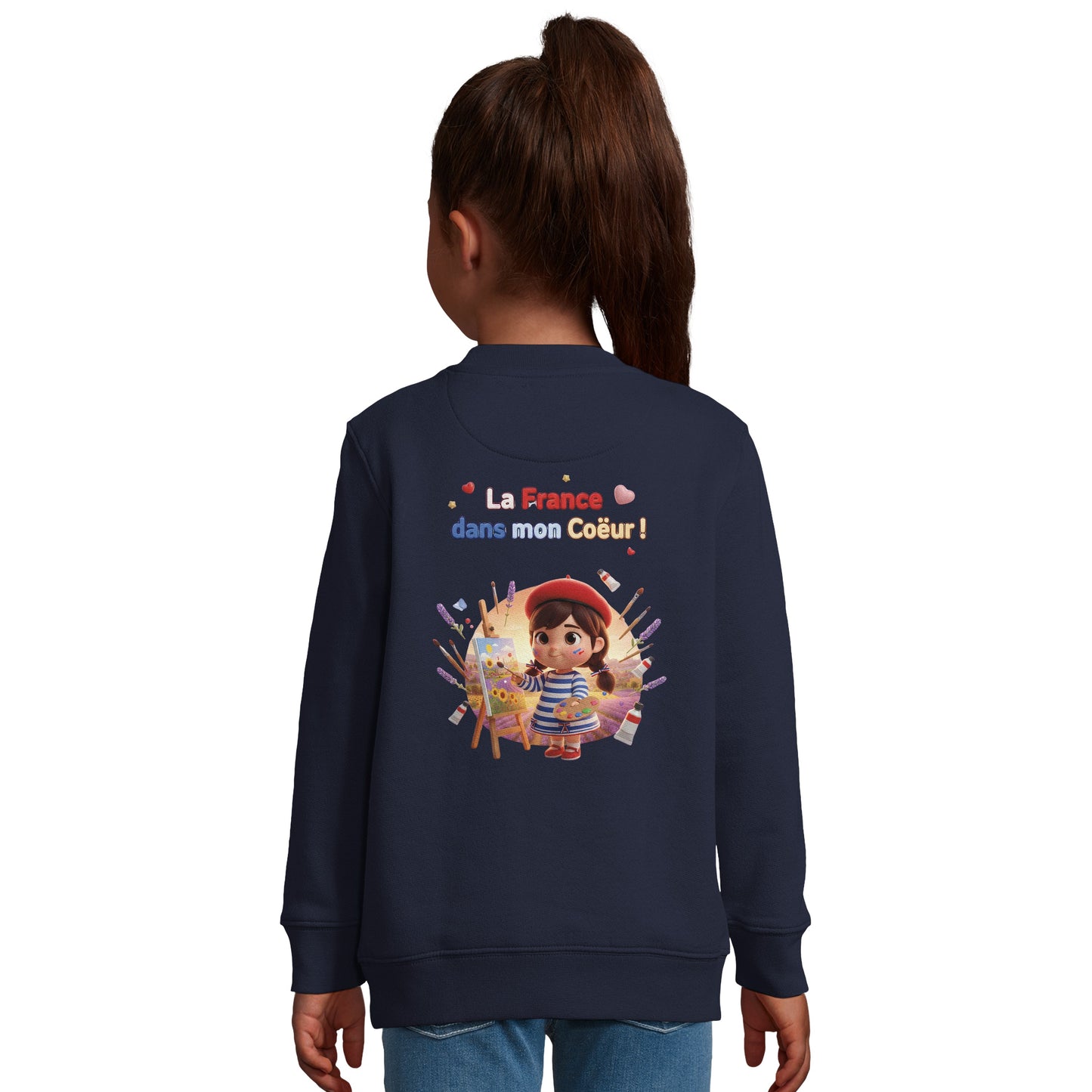 Mädchen-Sweatshirt im französischen Stil „la France dans mon cœur“ aus recyceltem Mischgewebe | SOL'S Columbia Kids 04239