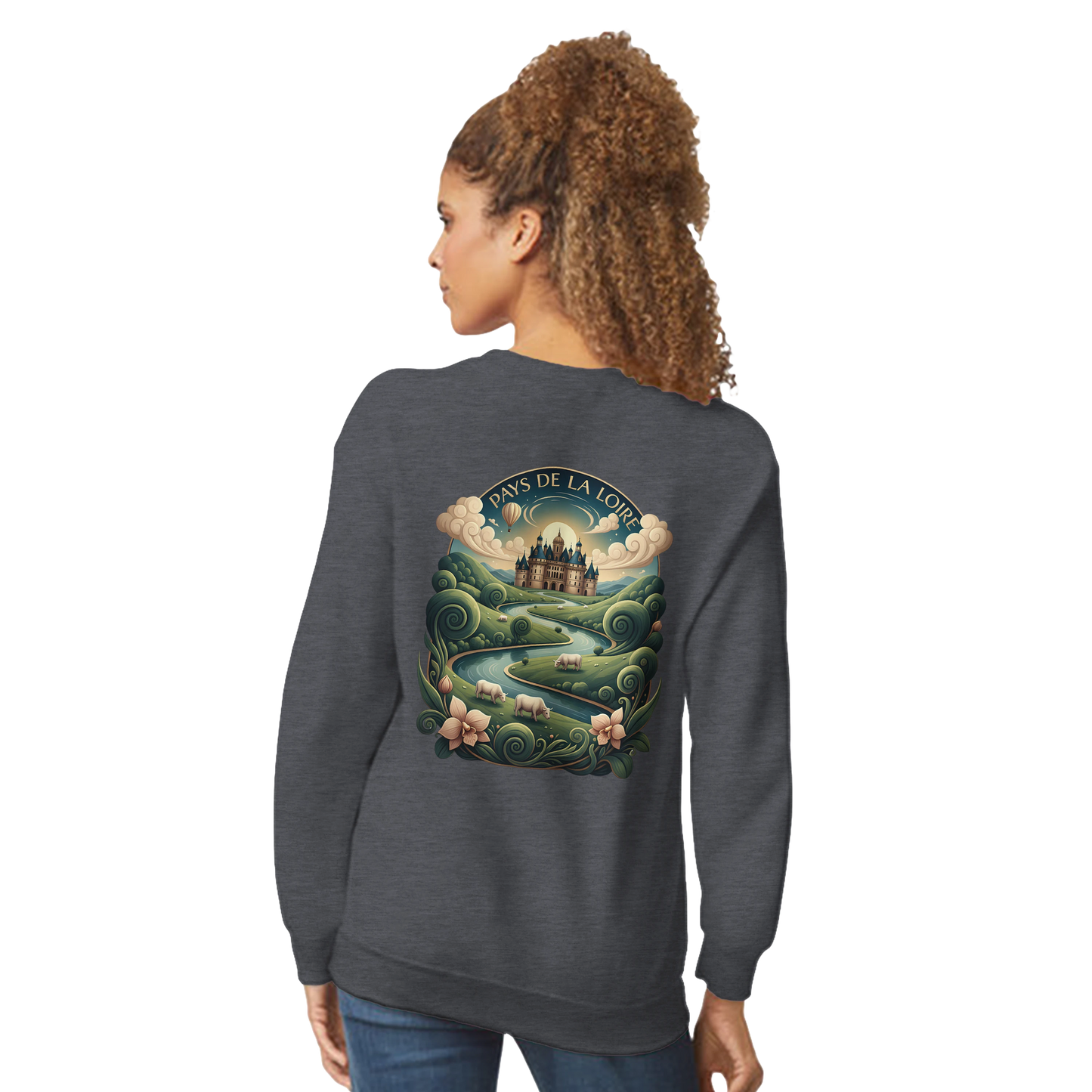 Klassisches Unisex-Sweatshirt Pays de la Loire mit Rundhalsausschnitt | Gildan® 18000