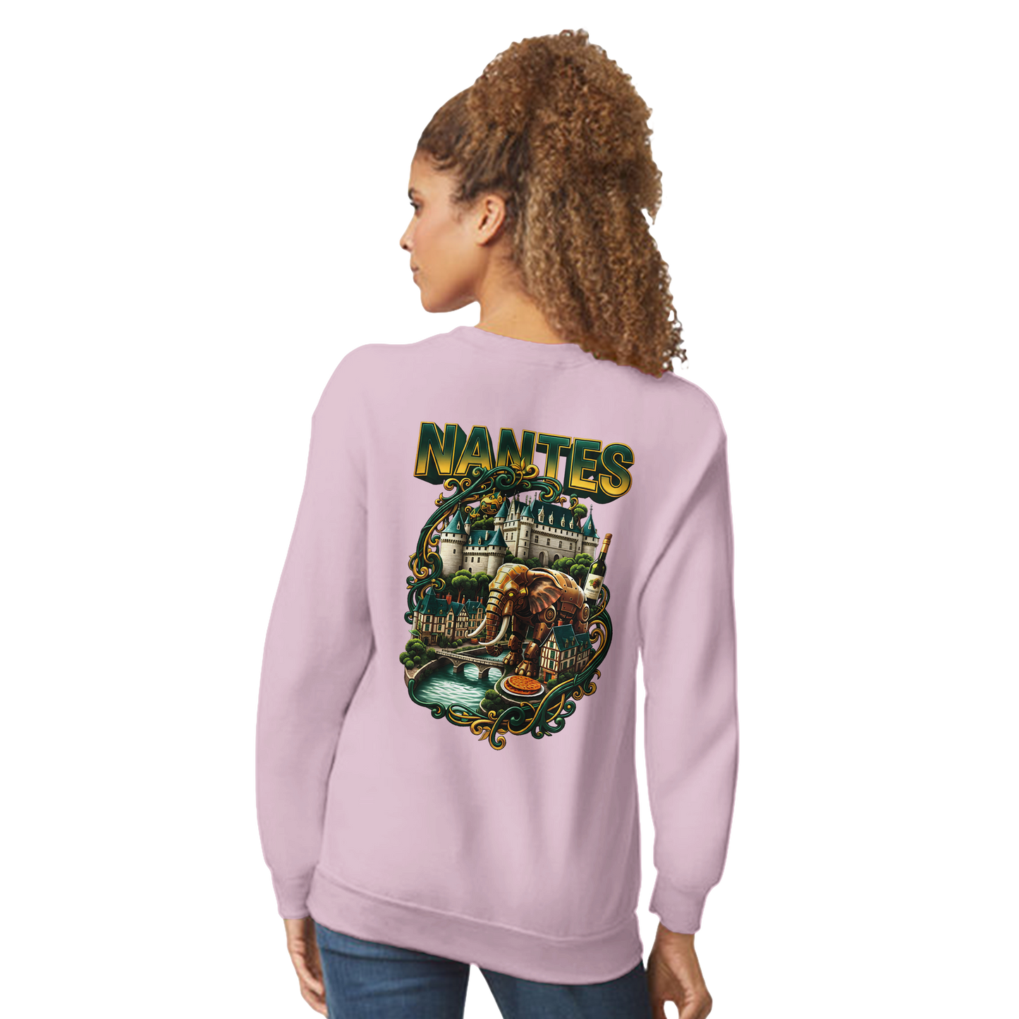 Unisex-Sweatshirt Nantes Stadt Frankreich klassisch Rundhals | Gildan® 18000