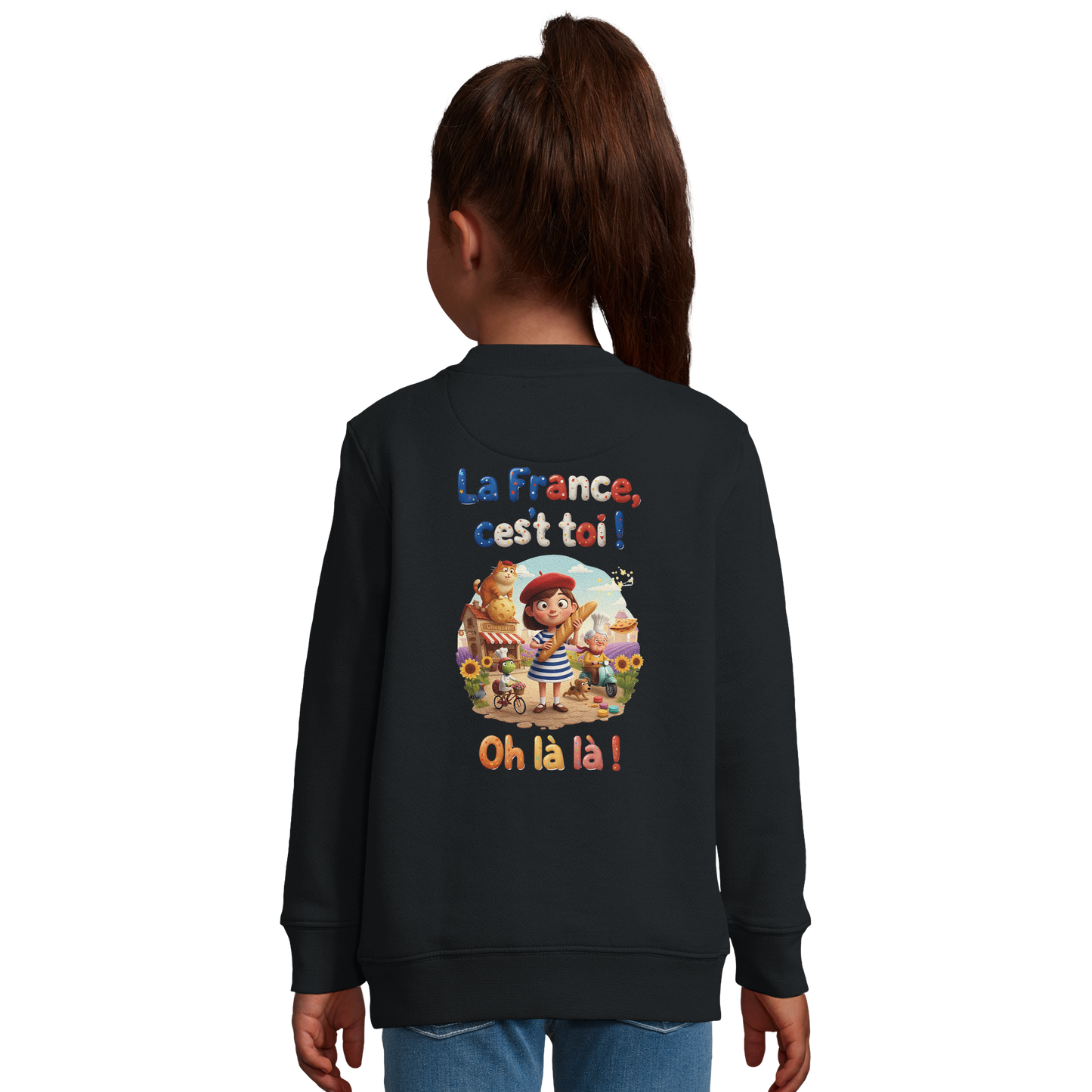 Mädchen-Sweatshirt French-Stil „La France c'est toi“ aus recyceltem Mischgewebe | SOL'S Columbia Kids 04239