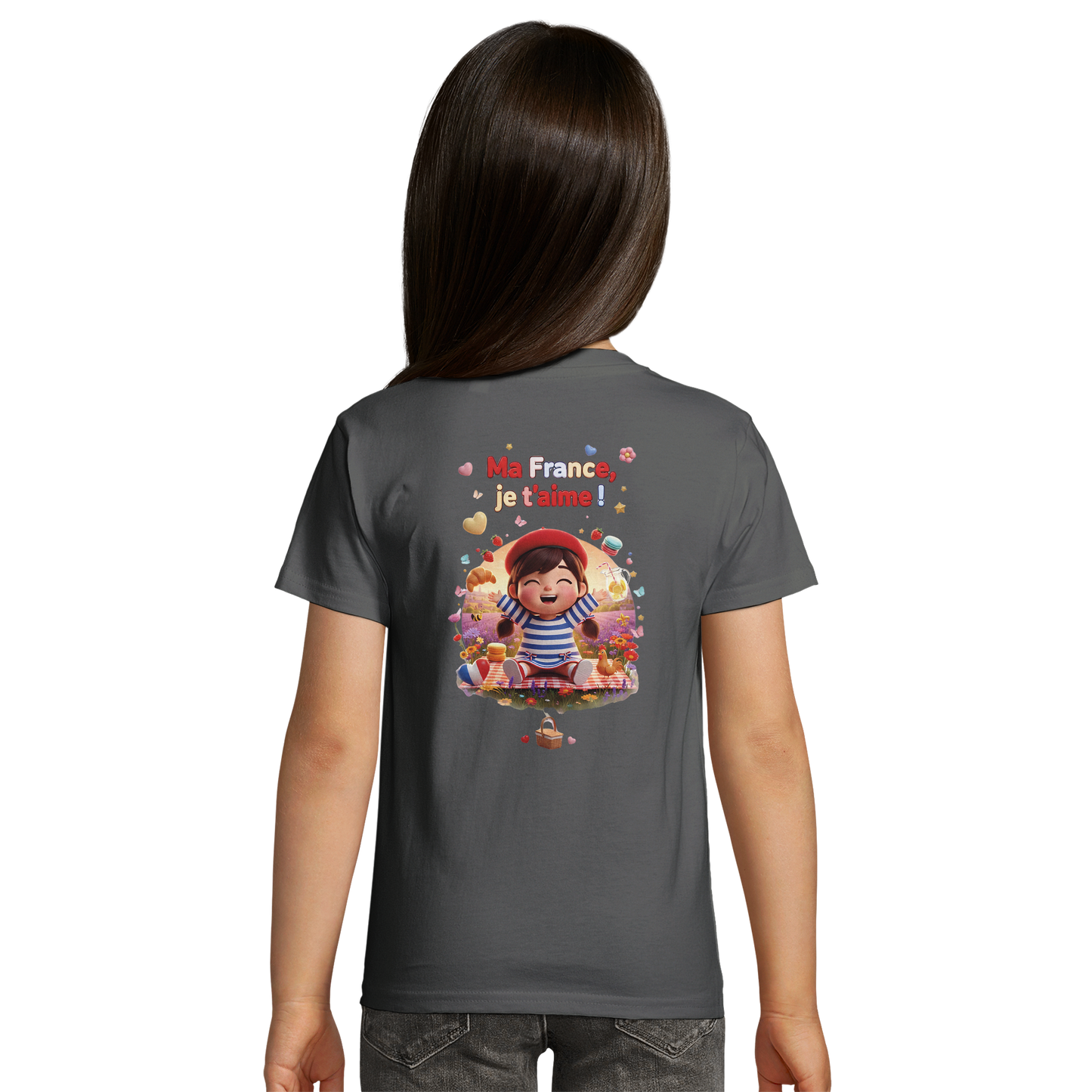 Organic Kids Fitted T-shirt Mädchen Style-Französisch "Ma France je t'aime" | SOL'S Pioneer Kids 03578
