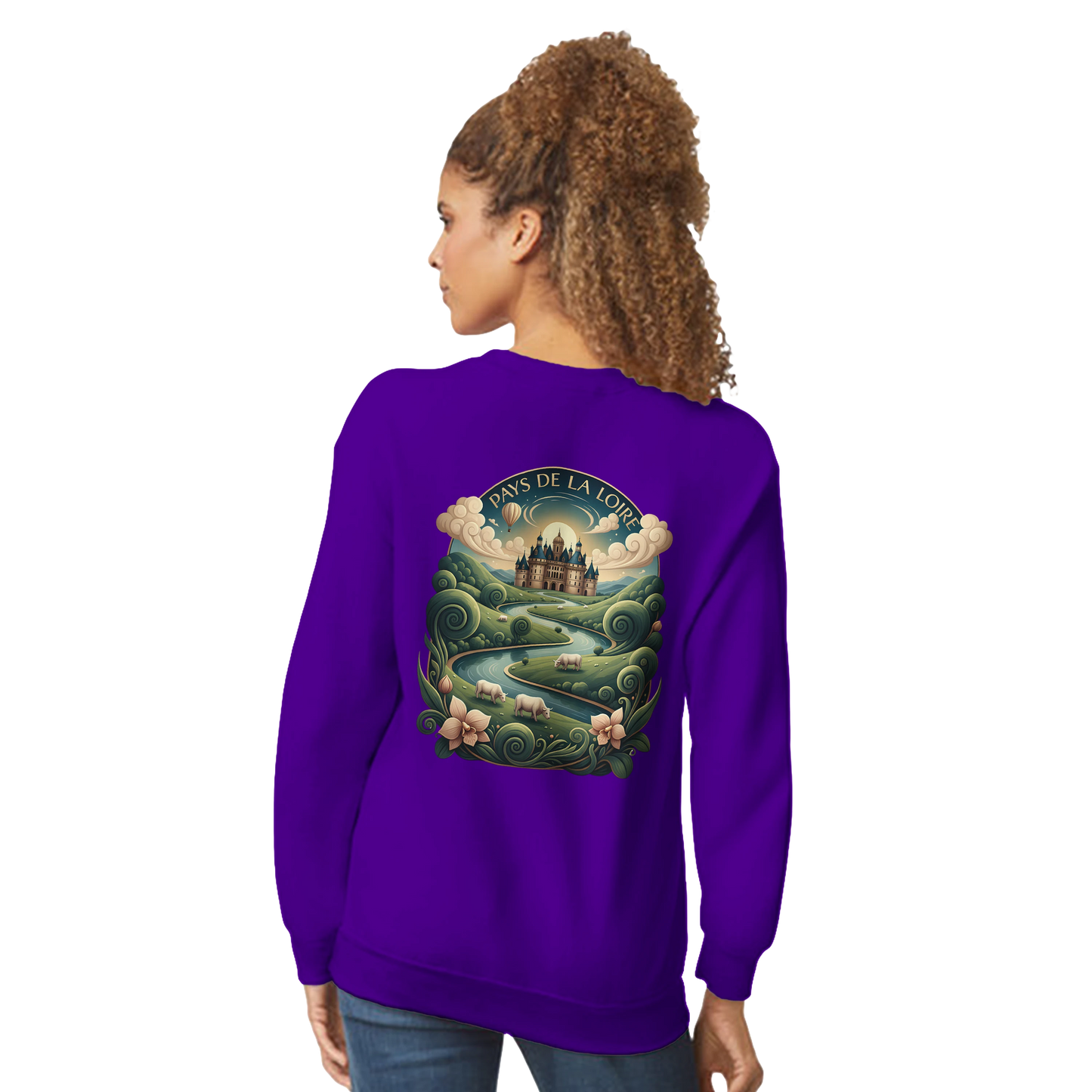Klassisches Unisex-Sweatshirt Pays de la Loire mit Rundhalsausschnitt | Gildan® 18000