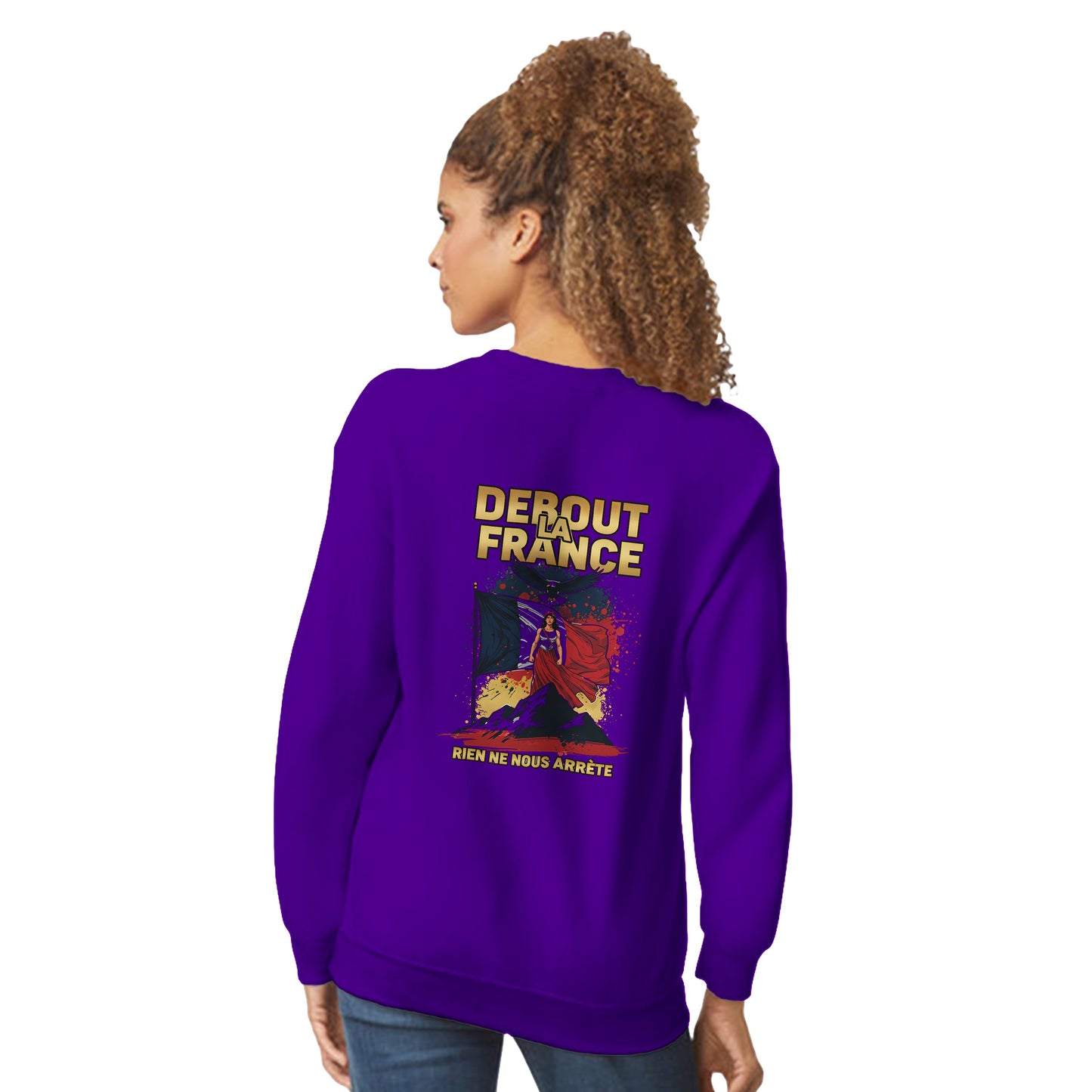 Damen-Sweatshirt „debout la France“ im klassischen französischen Rundhals-Stil | Gildan® 18000