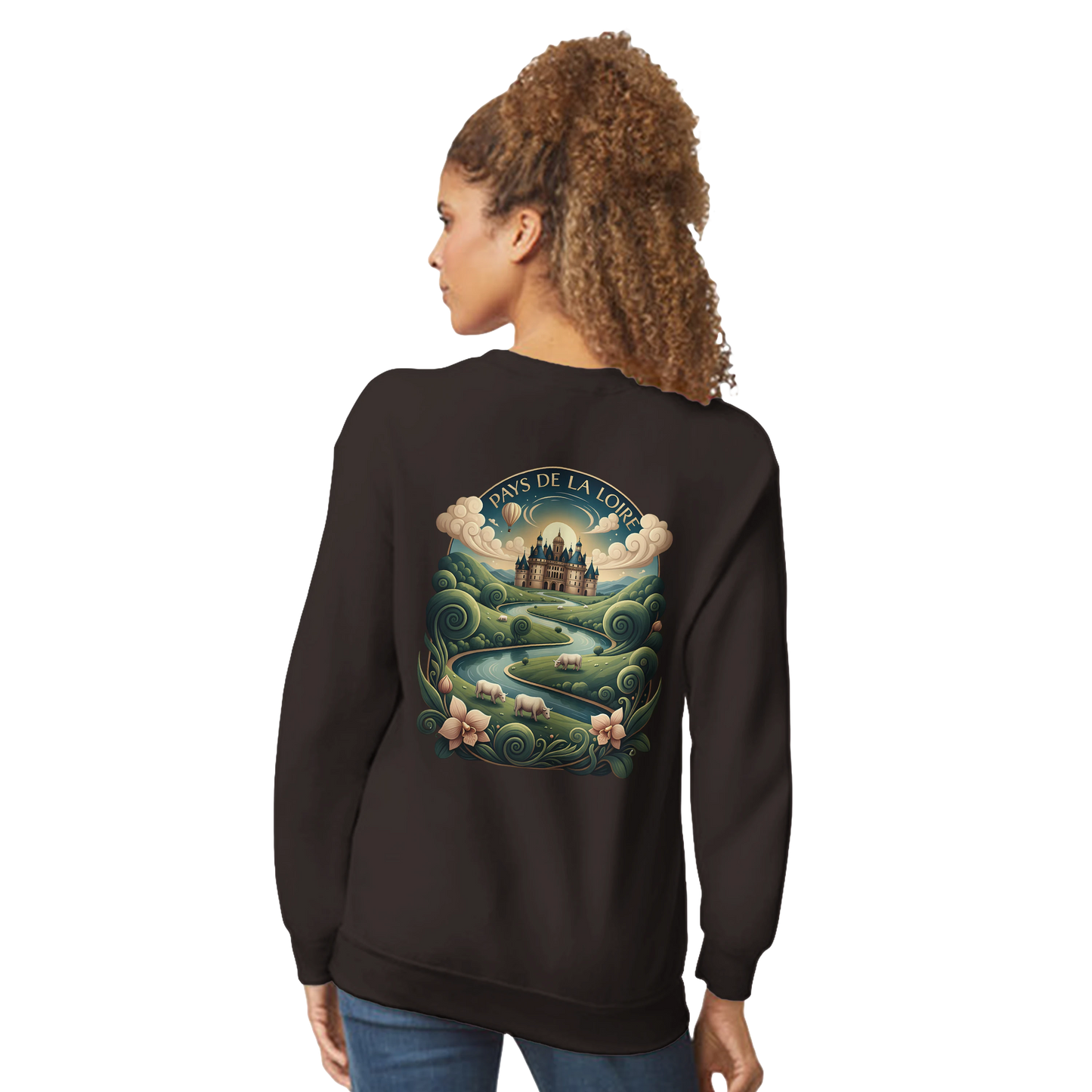 Klassisches Unisex-Sweatshirt Pays de la Loire mit Rundhalsausschnitt | Gildan® 18000