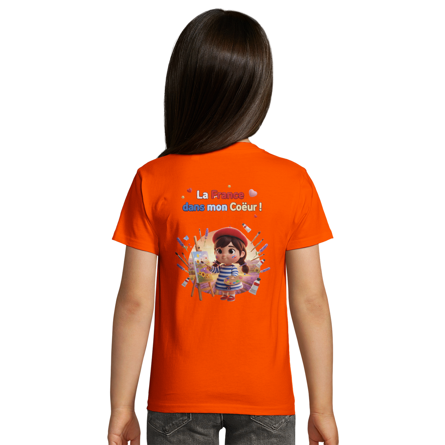 Bio Kinder Enganliegendes T-Shirt| Mädchen Stil-Französisch Frankreich in meinem Herzen | SOL'S Pioneer Kids 03578