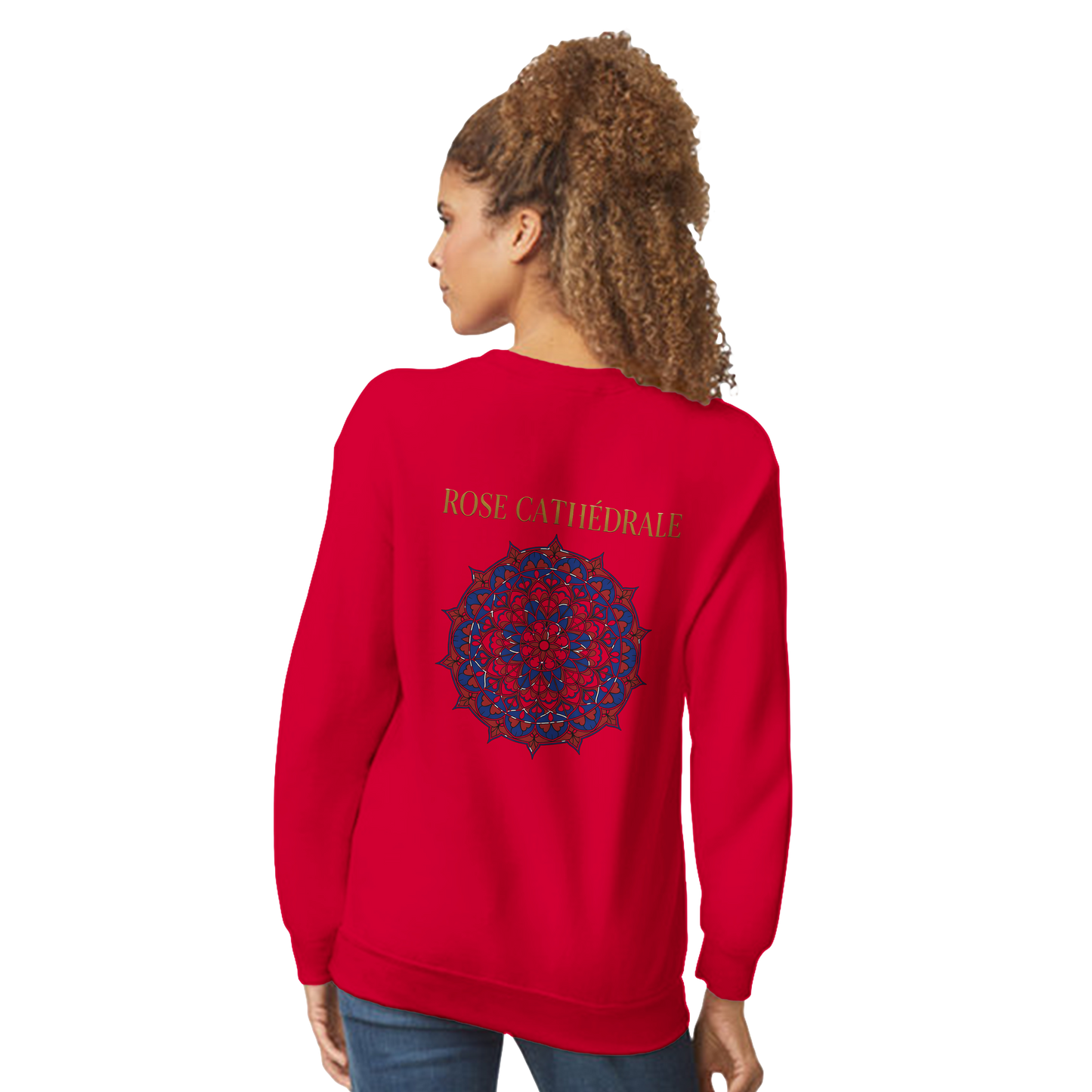 Women's Pink Classic Cathedral Crewneck Sweatshirt | Gildan® 18000