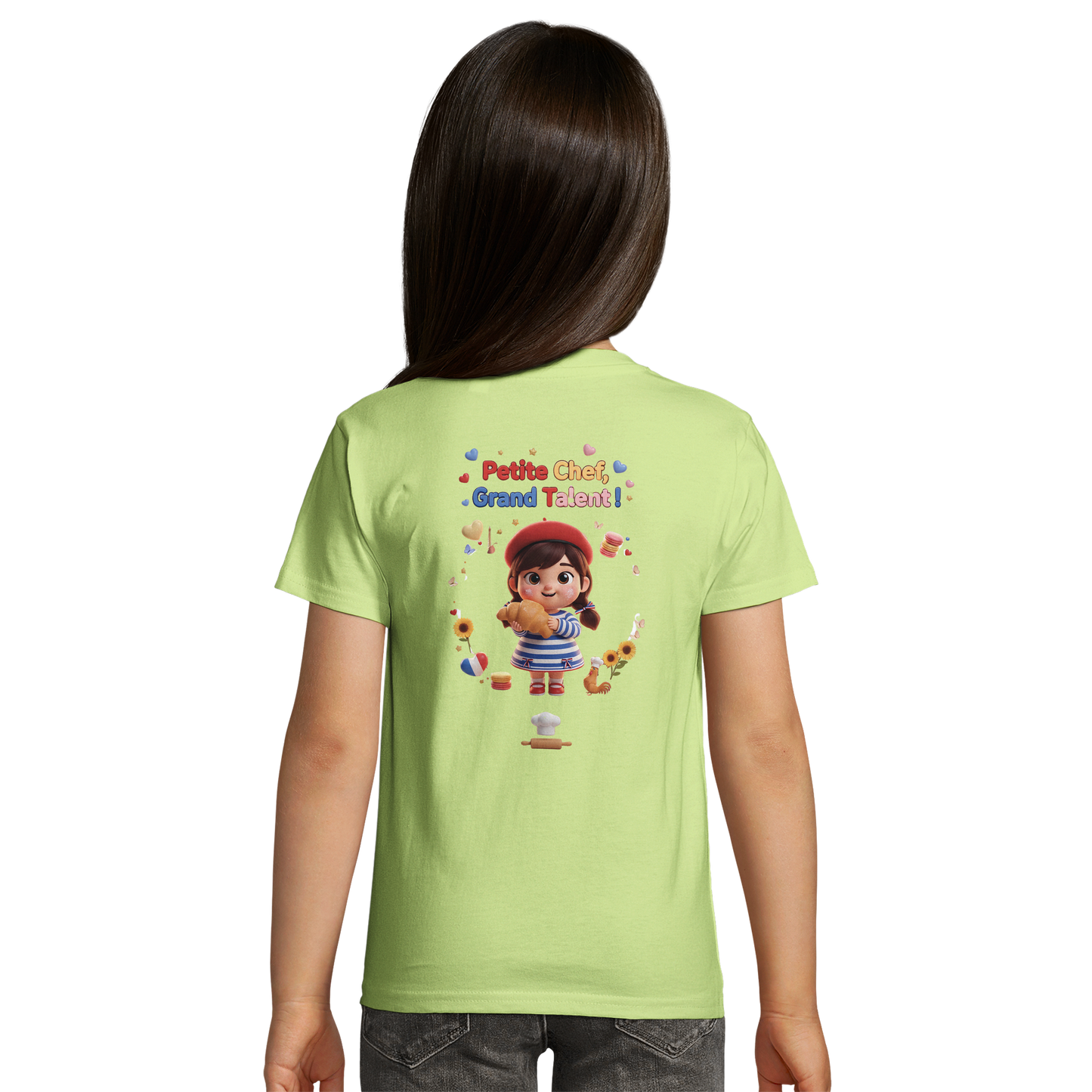 Organic Kids Tailliertes T-Shirt Mädchen kleine Köchin großes Talent| SOL'S Pioneer Kids 03578