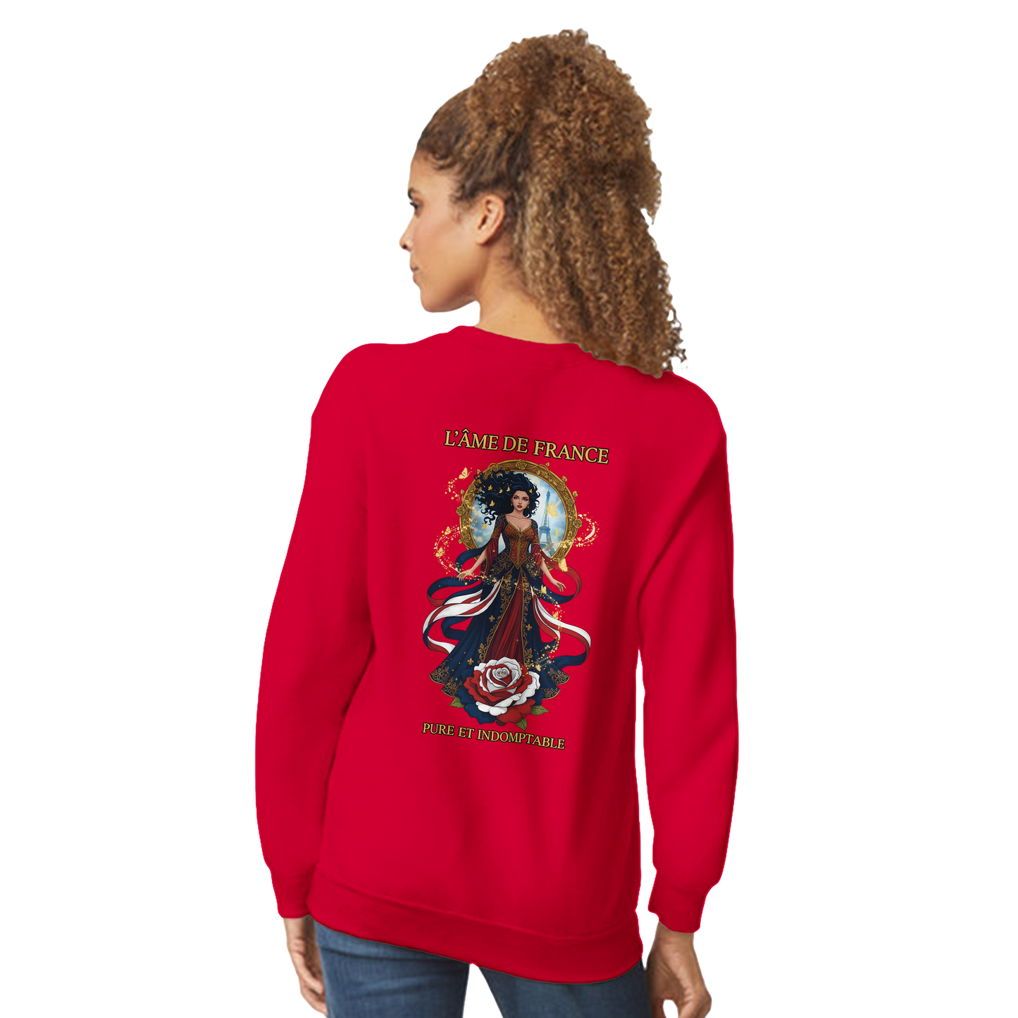 Sweatshirt Die Seele Frankreichs Damen im französischen Stil klassischer Rundhalsausschnitt | Gildan® 18000