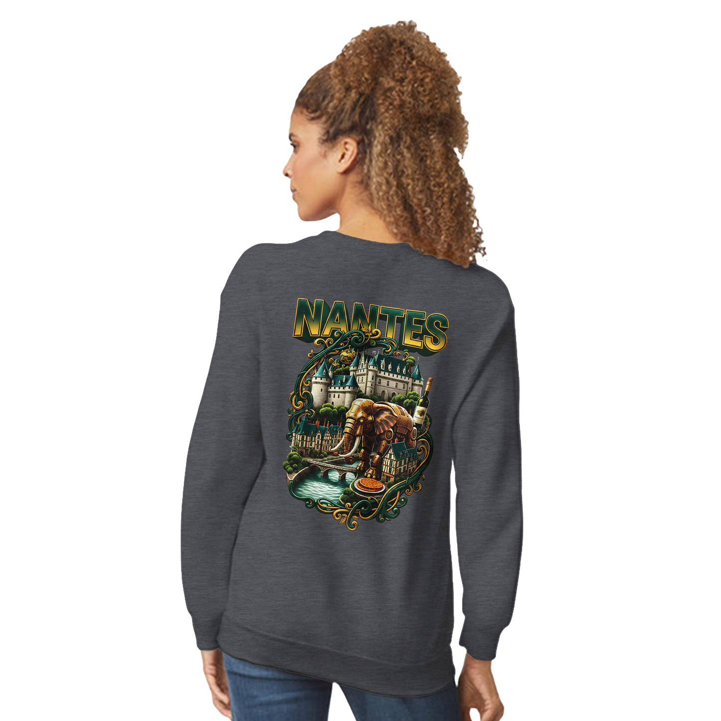 Unisex-Sweatshirt Nantes Stadt Frankreich klassisch Rundhals | Gildan® 18000